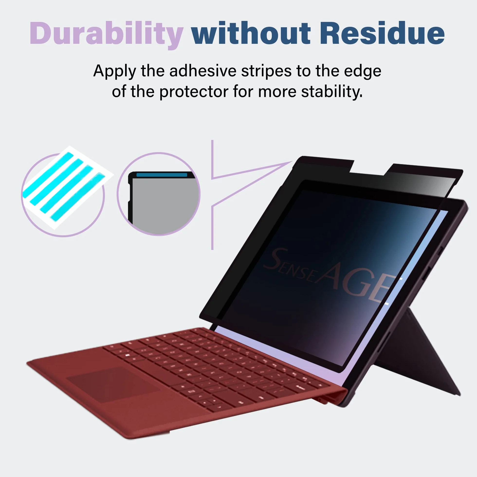 SenseAGE Magnetyczna osłona ekranu do Surface Pro 7+/7/6/5/4, antyodblaskowe/niebieskie światło, filtr ekranu antyszpiegowskiego, filtr prywatności z łatwym włączaniem/wyłączaniem, kompatybilna z