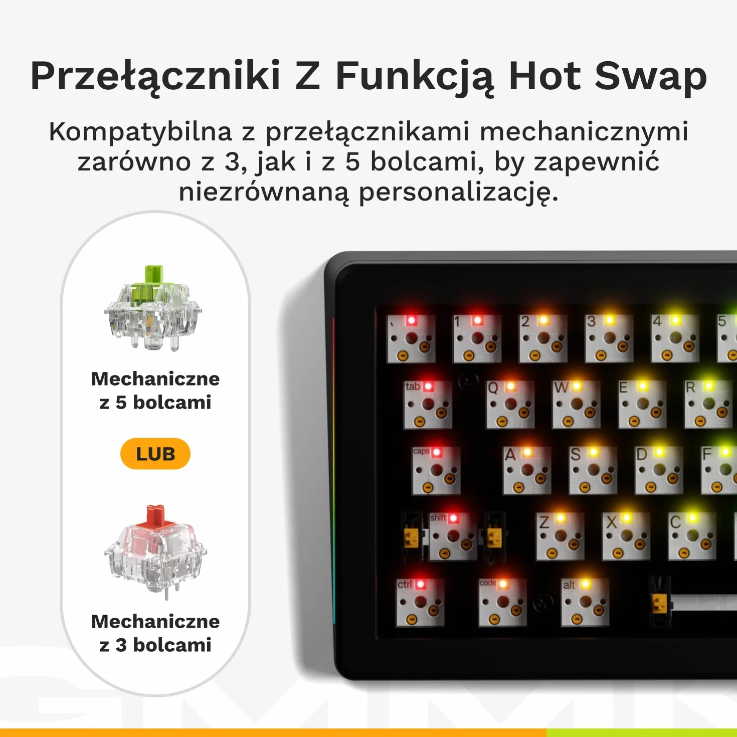 Glorious Gaming - GMMK 3 Barebones: klawiatura z gałką, 75% klawiatura mechaniczna, system uszczelek, przełączniki MX z 5 bolcami z hot swap, pianka dźwiękochłonna, aluminiowy czytnik, ISO - Czarna