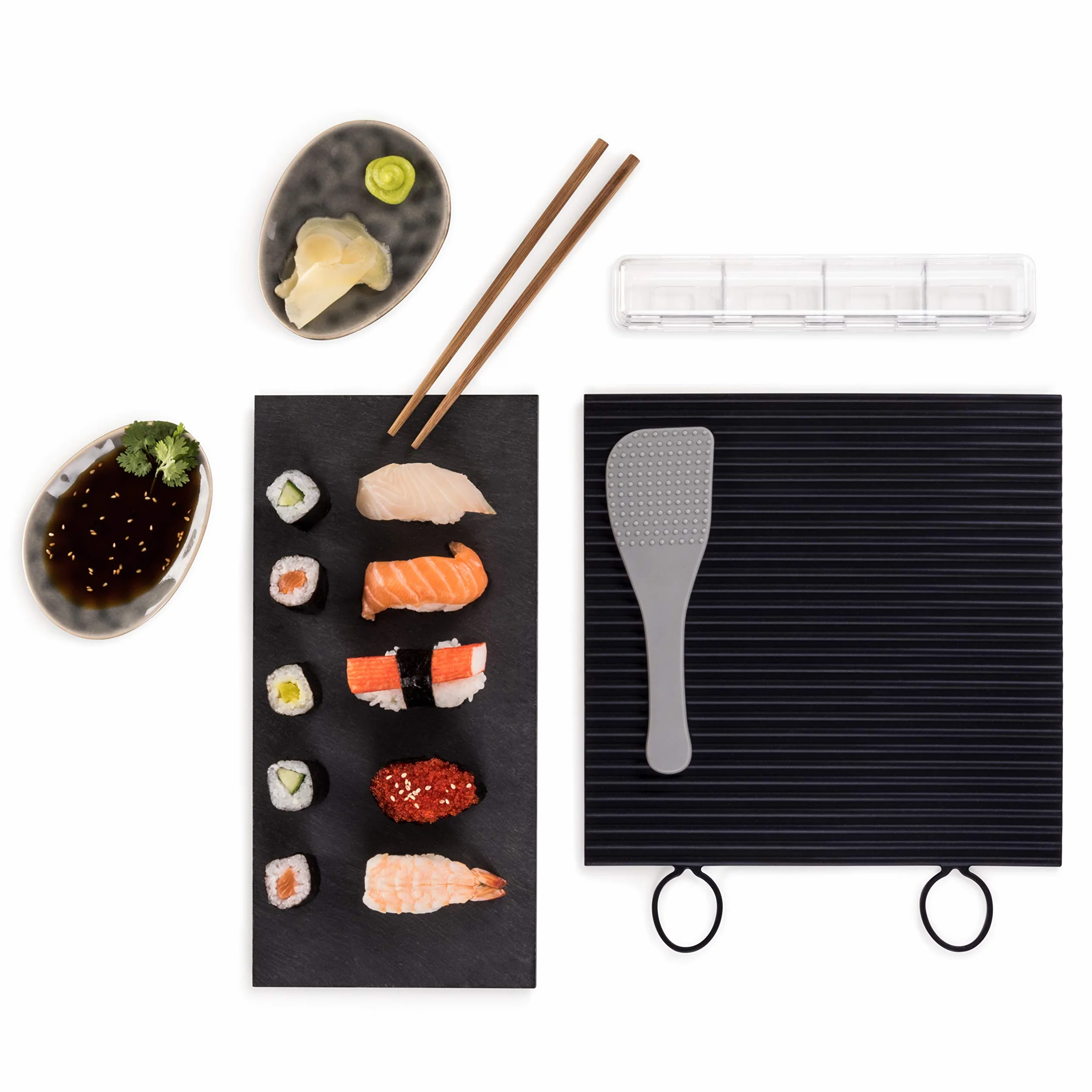 Blumtal zestaw do sushi, mata silikonowa do przygotowywania sushi, pałeczki i łyżka do ryżu, mycie w zmywarce
