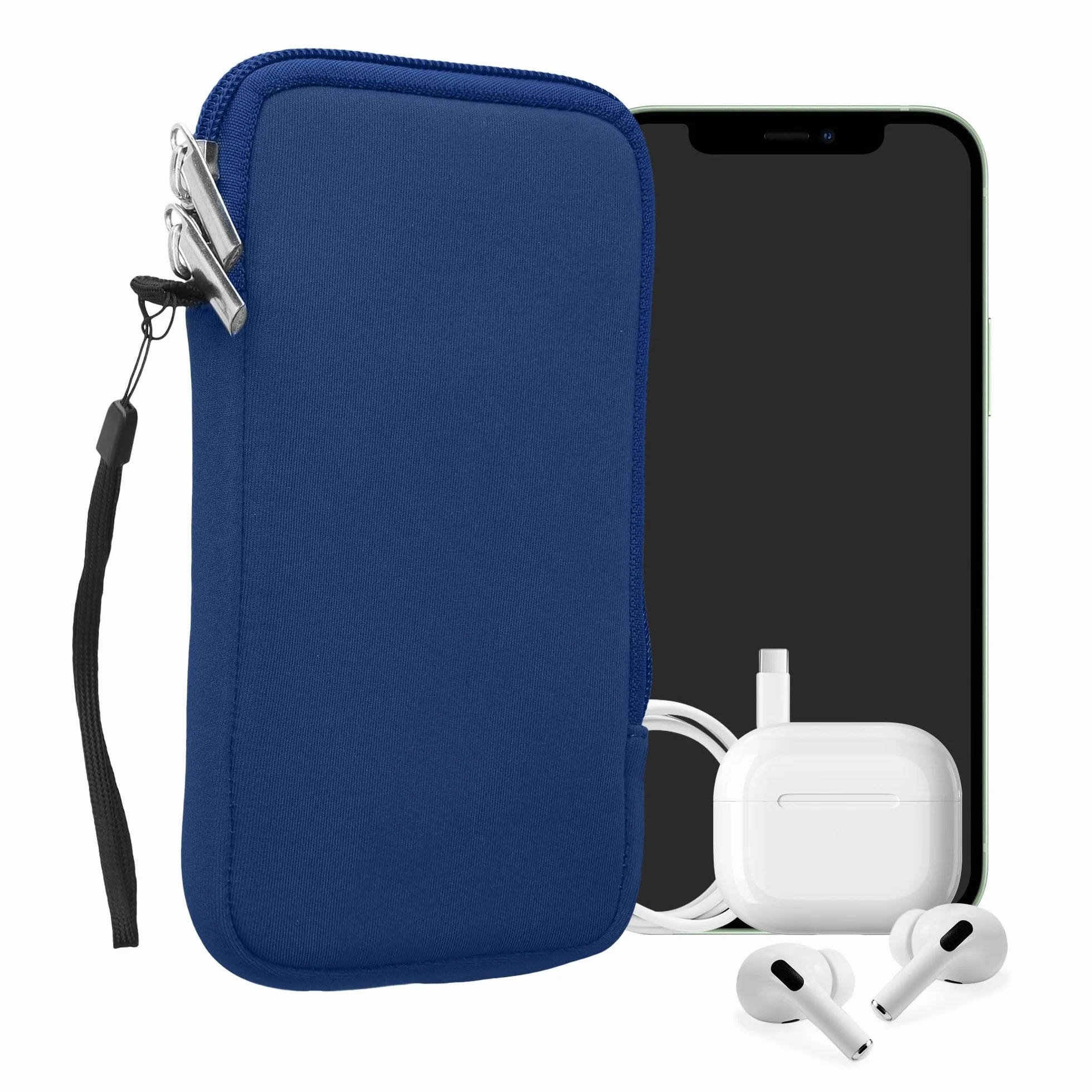 kwmobile Uniwersalne etui na telefon w rozmiarze XL - 6,7/17.3 cm - neoprenowe etui na smartfona z zamkiem błyskawicznym - wodoodporne etui na telefon komórkowy - rękaw w kolorze bałtyckim niebieskim