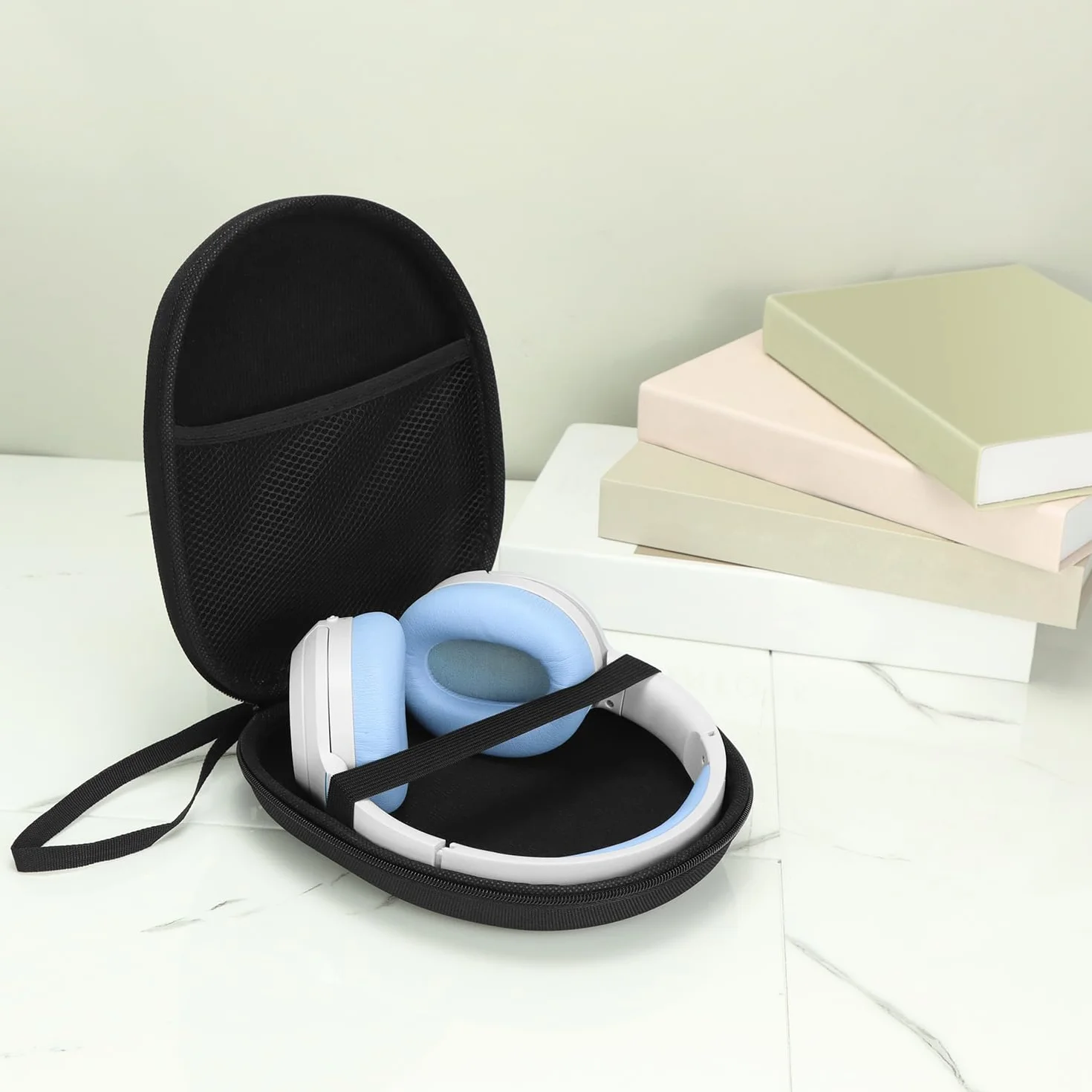 QWORK® Etui na słuchawki, etui na słuchawki nauszne, do większości słuchawek nausznych