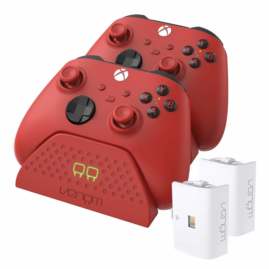 Venom Podwójna stacja ładująca z 2 akumulatorami Pulse Red Xbox Series X S Xbox One