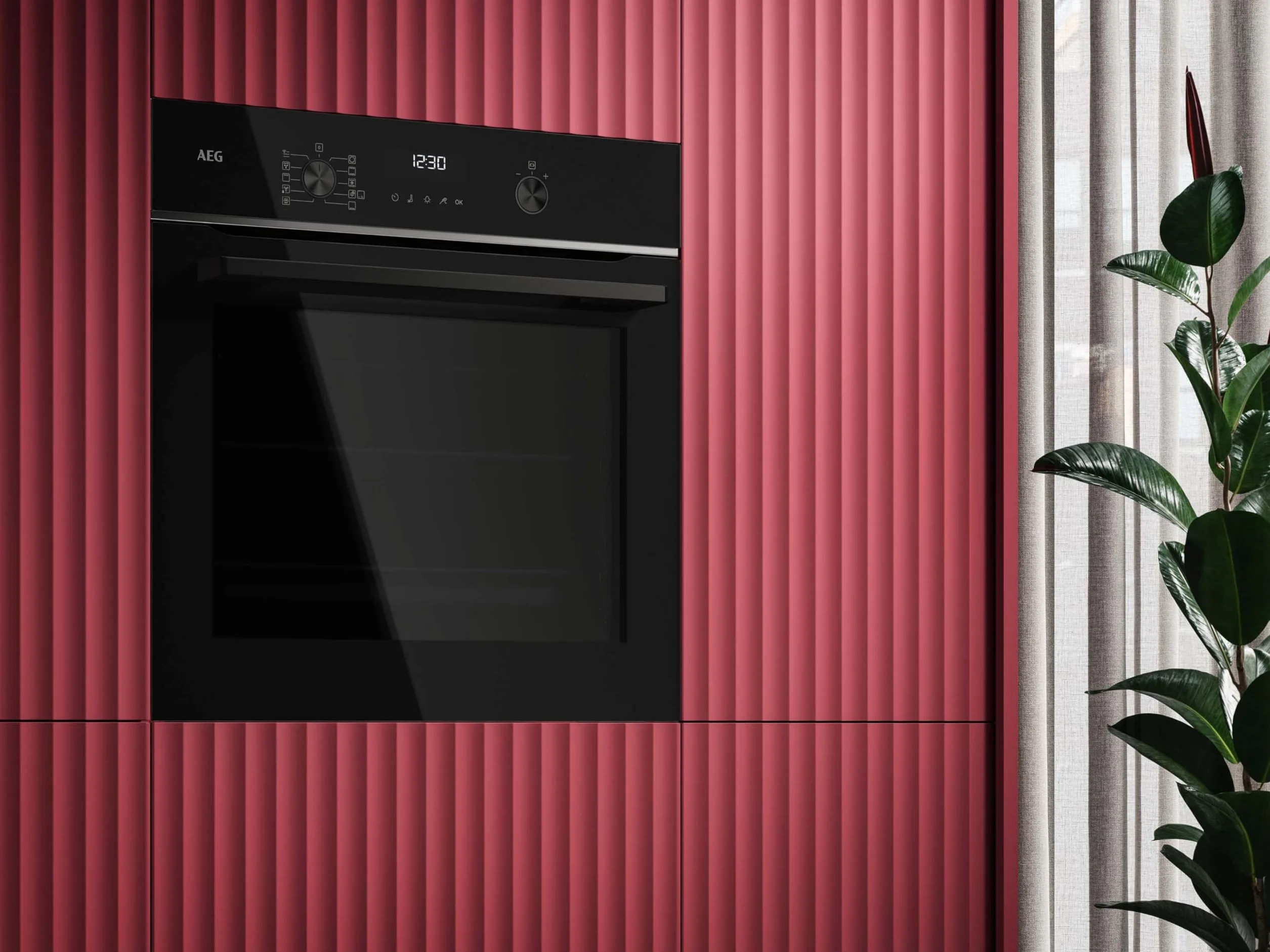 AEG Piec do zabudowy WiFi – seria 6 wyświetlacz dotykowy LED – Made in Germany – samooczyszczanie – czujnik temperatury rdzenia: do dokładnego gotowania – AirFry – 45 programów automatycznych – czarny
