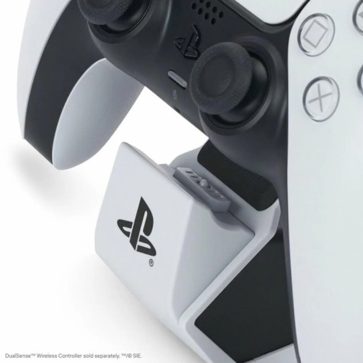 Biała stacja ładująca solo PowerA do kontrolera bezprzewodowego DualSense, Ładowanie kontrolera DualSense, ładowanie, Sony PlayStation, PS5, oficjalnie licencjonowane