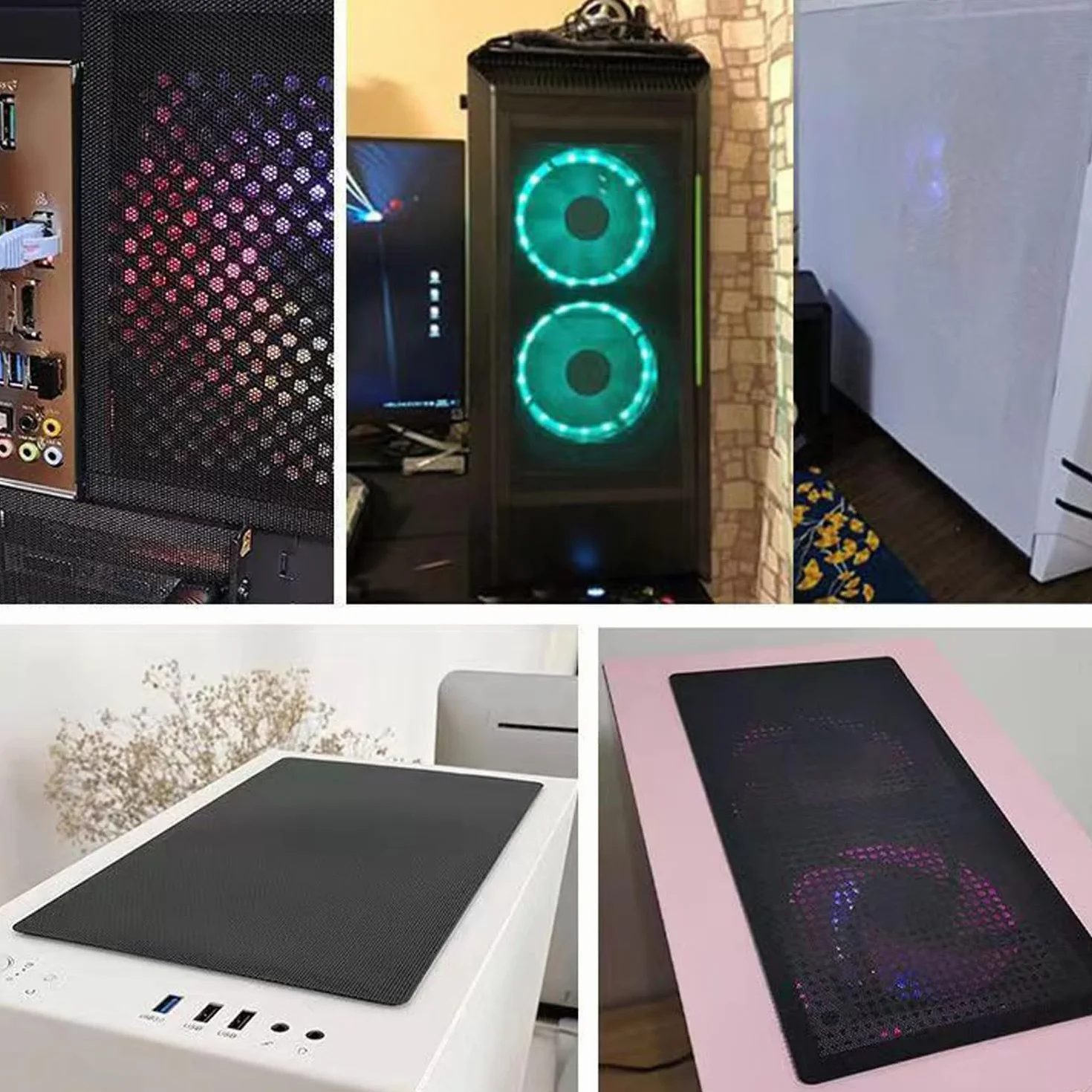 Filtr przeciwpyłowy, osłona wentylatora PC, 30 x 100 cm, wentylator PC, filtr przeciwpyłowy, osłona przeciwpyłowa, obudowa komputera, czarna
