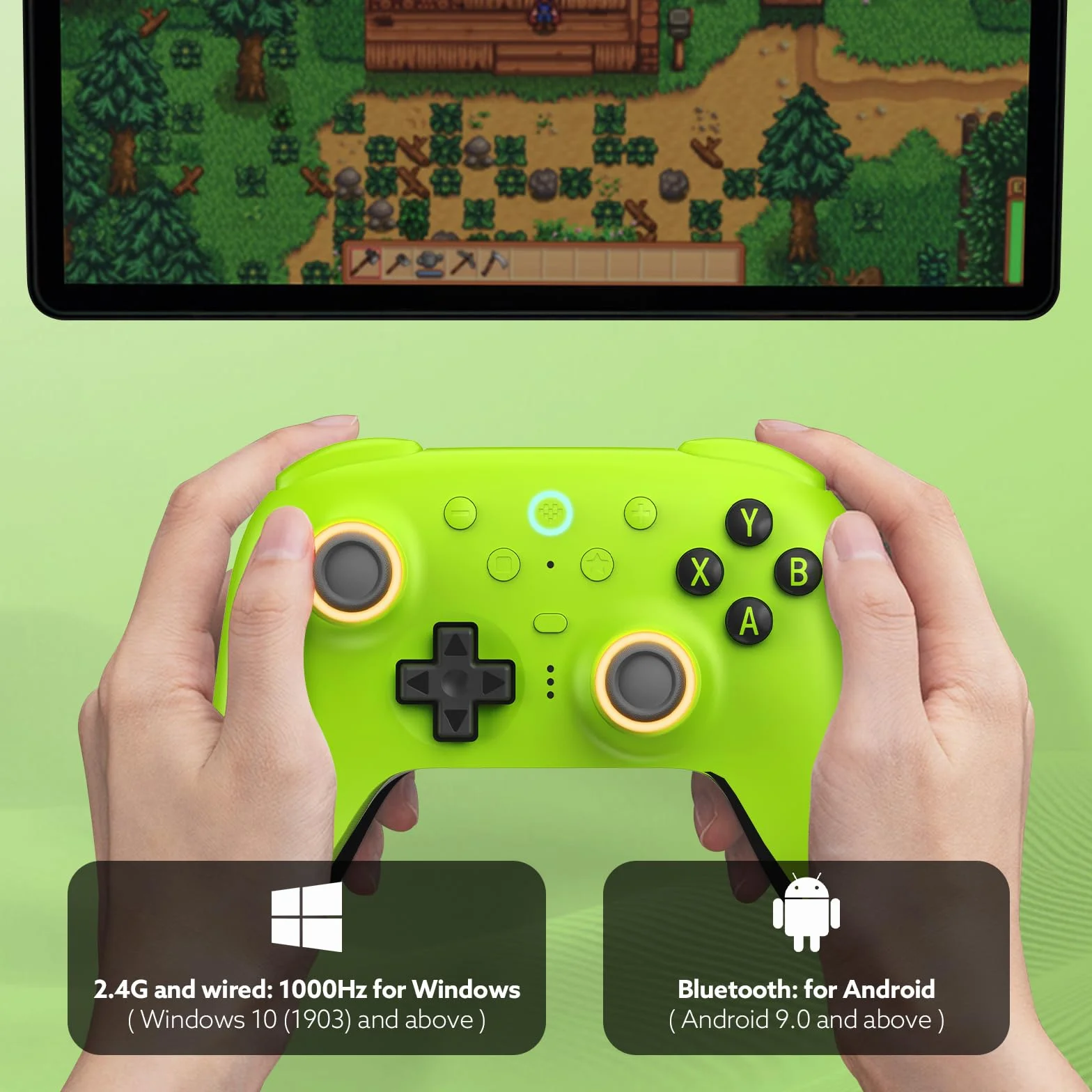 8BitDo Ultimate 2 Wireless Controller dla PC/Android/Apple/Steam TMR Joysticka, Przełączalne Wyzwalacze Efektu Halla/Dotykowe, Światło RGB, 2.4G Kontroler Gier 8Speed ​​Wireless Tech Stacją Ładującą
