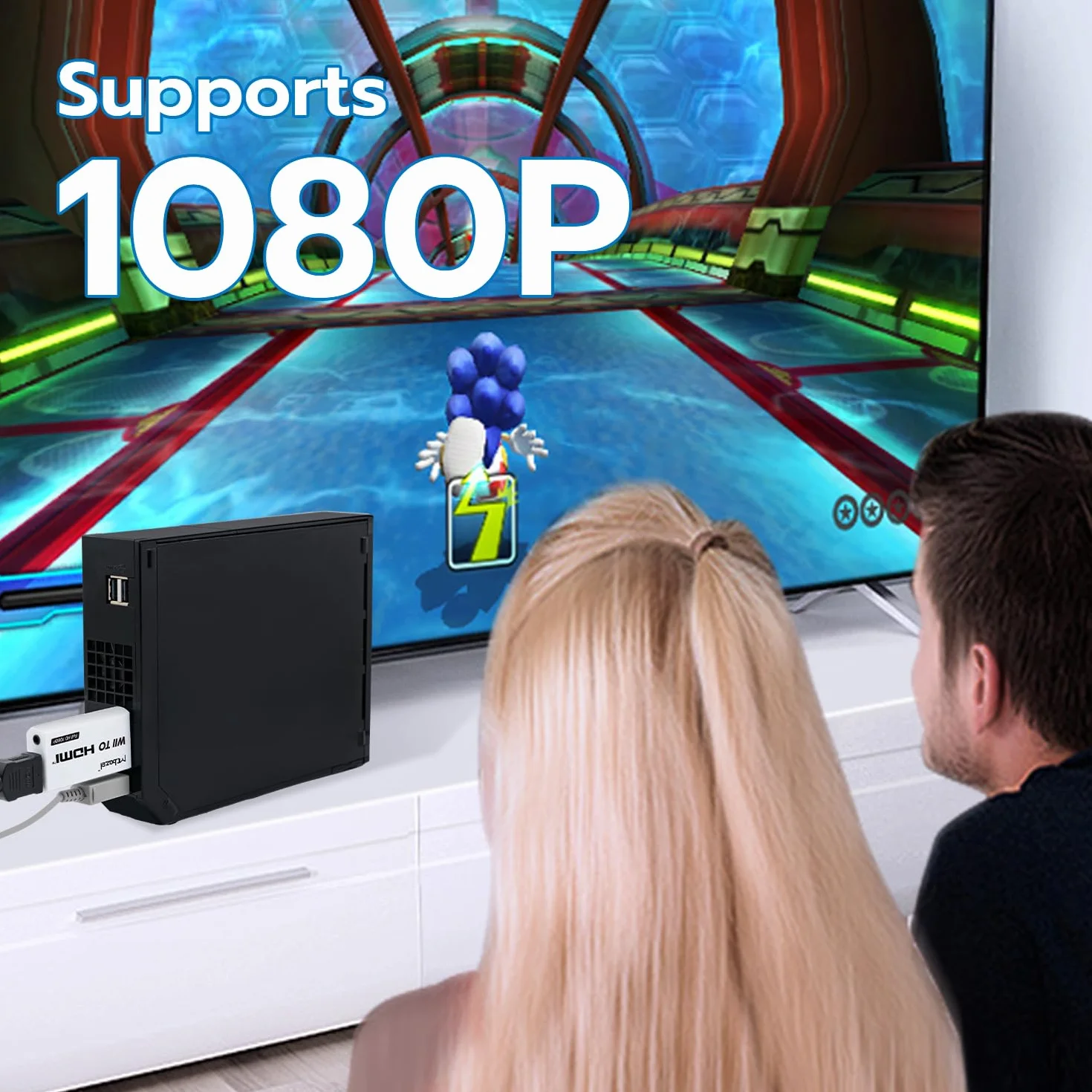 Adapter Wii HDMI, Mcbazel Wii na HDMI, konwerter adapterów wideo Full HD 1080P z audio 3,5 mm