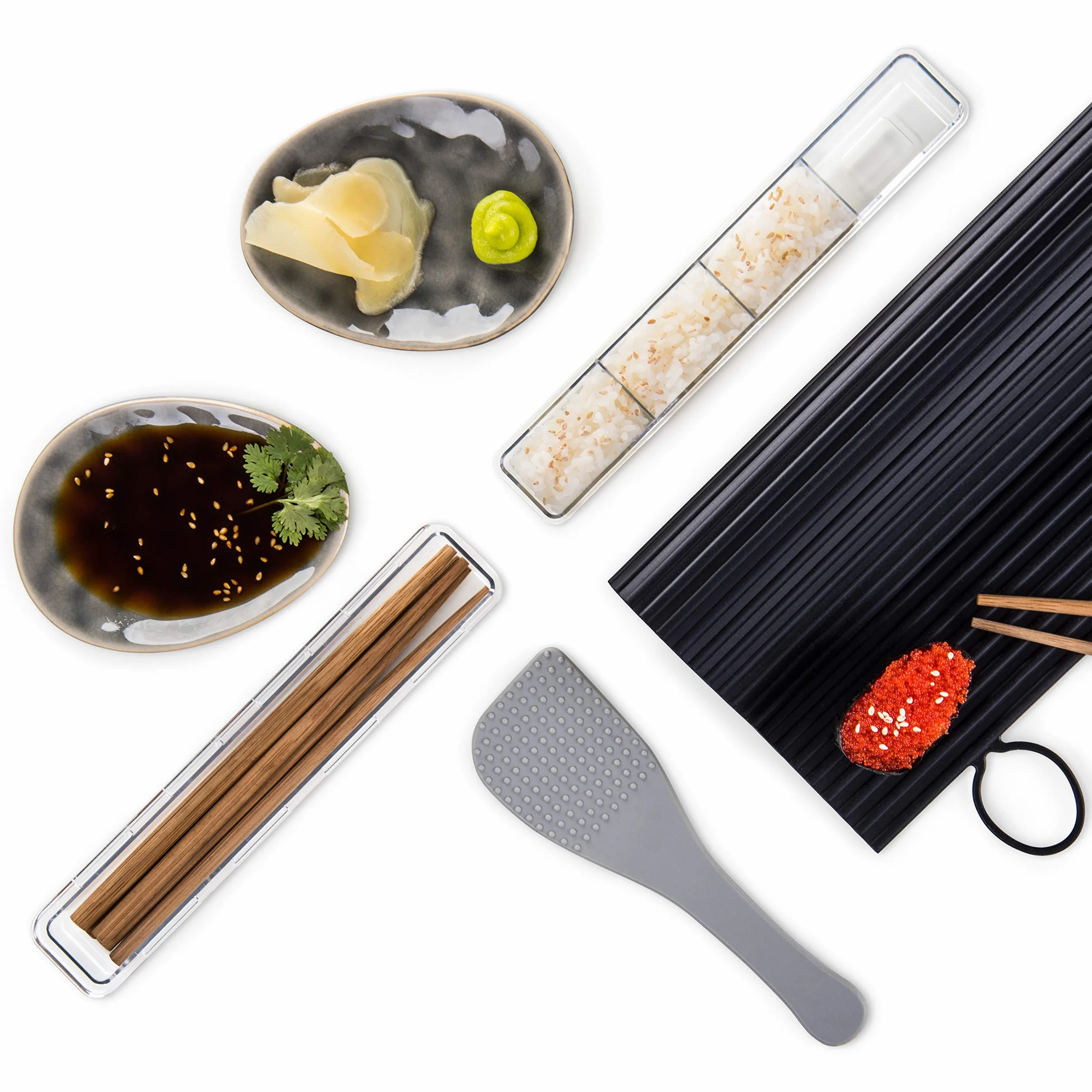 Blumtal zestaw do sushi, mata silikonowa do przygotowywania sushi, pałeczki i łyżka do ryżu, mycie w zmywarce