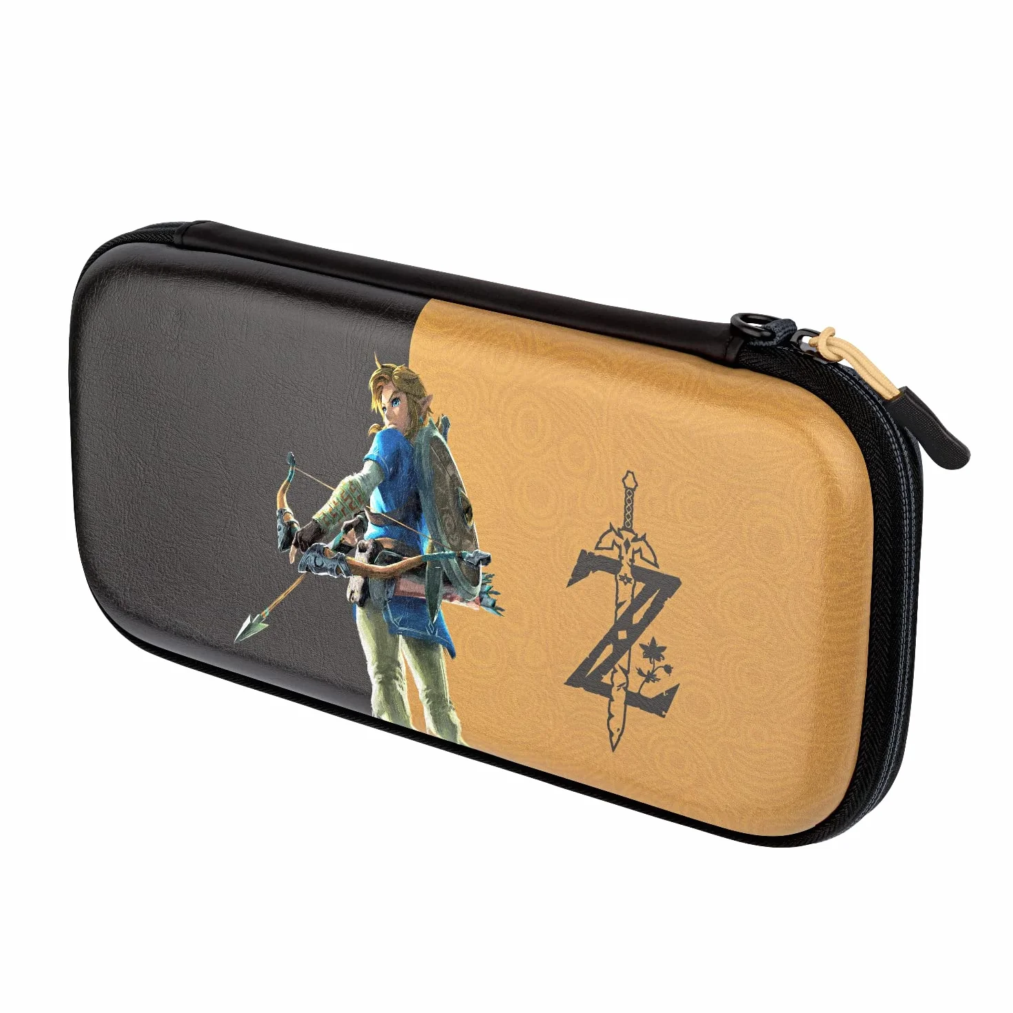 PDP Gaming Oficjalnie Licencjonowany Switch Slim Deluxe Travel Case - Zelda Breath of the WIld - Semi-Hardshell - Console Stand - Protective PU Leather - Holds 14 Games - Works z Switch OLED and Lite