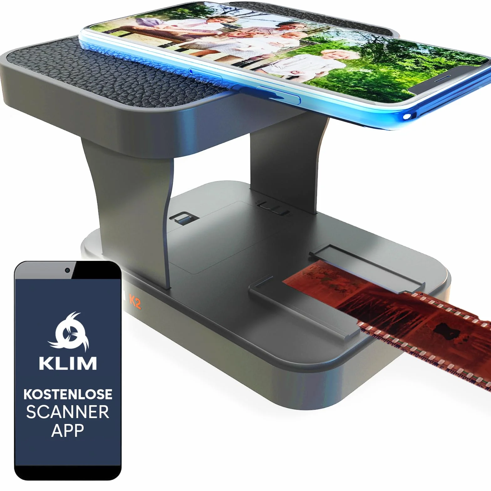 KLIM K2 mobilny skaner folii 35 mm – nowy – skaner slajdów i negatywów, zestaw kolorowych folii – najlepszy do starych zdjęć