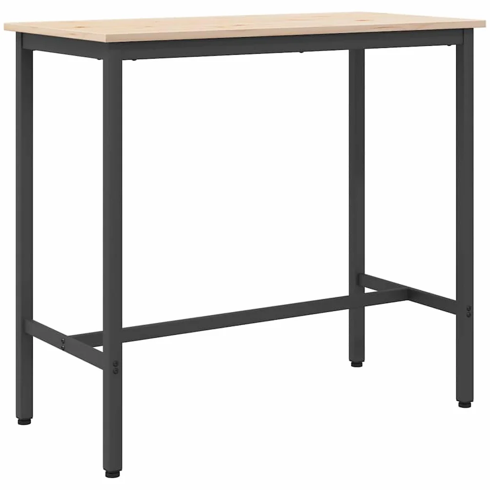 vidaXL stół Naturalny 100 x 50 x 91 cm Drewno inżynieryjne i stal, Nowoczesny stół, regulowana wysokość, eleganckie biurko, funkcjonalny mebel do domu, stylowa powierzchnia