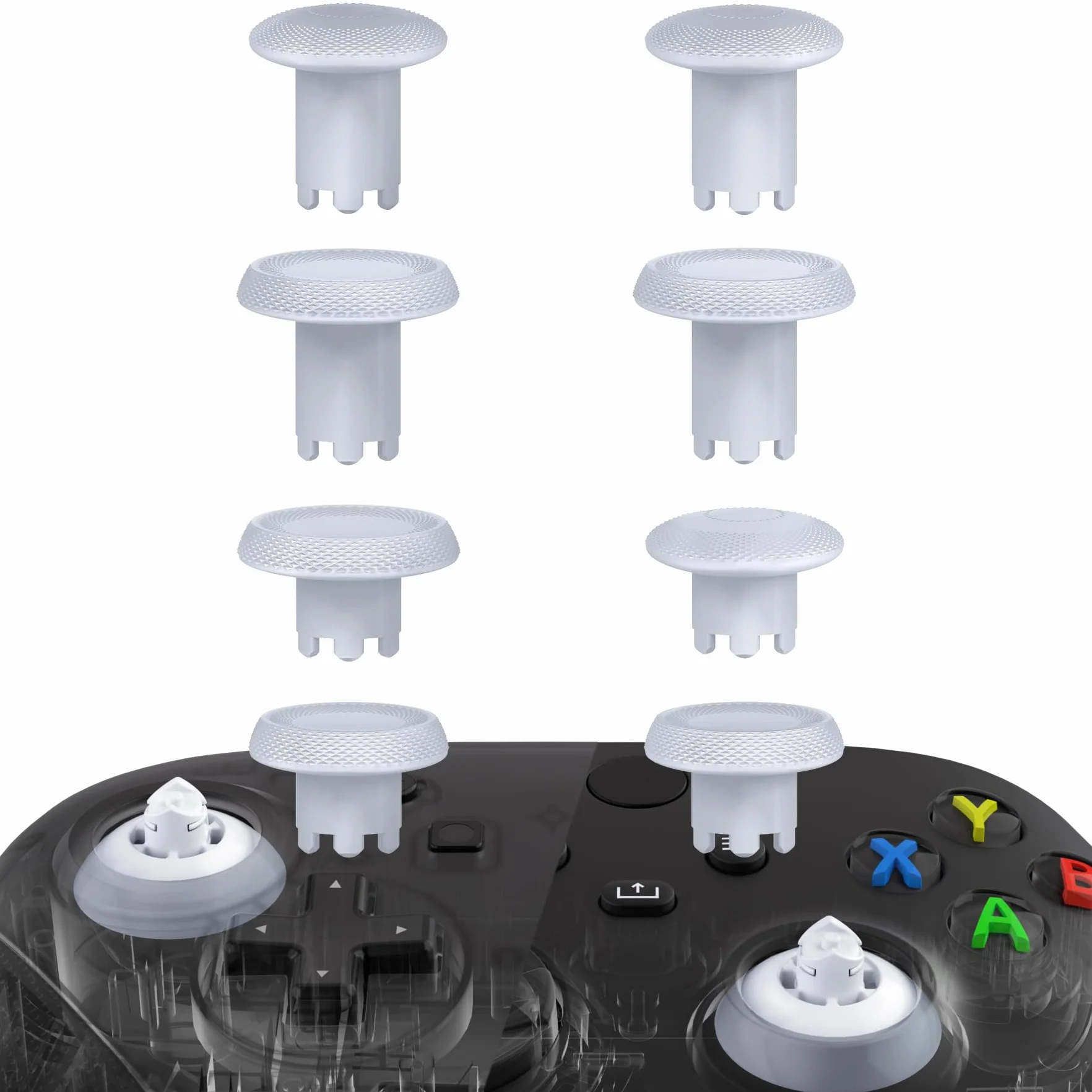 eXtremeRate ThumbsGear V3 wymienne kciuki do Xbox Core, 4 joysticki, wypukłe i wklęsłe, regulacja wysokości, do Xbox One S/X/Elite, Nintendo Switch Pro, oryginalny biały