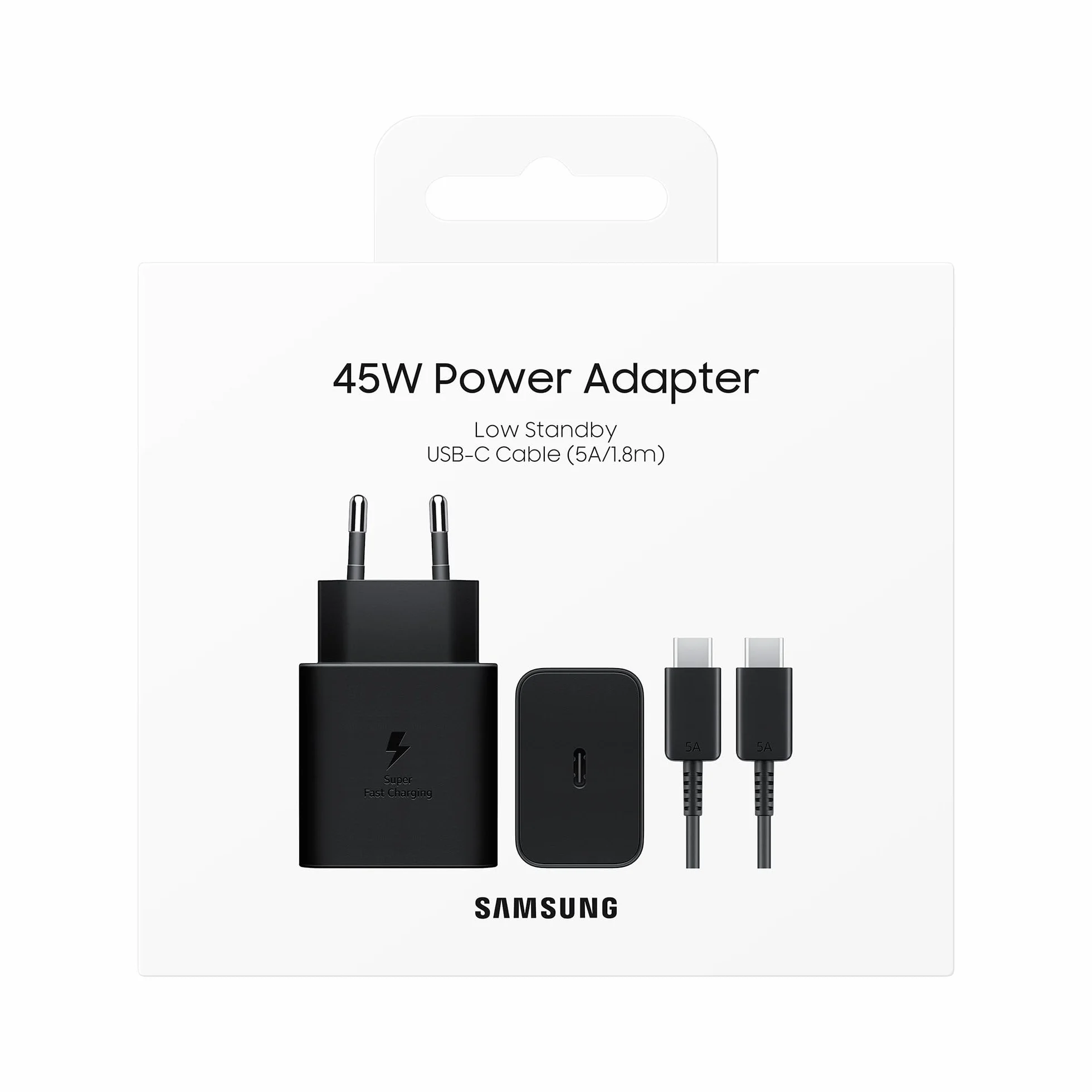Samsung EP-T4511 oryginalna ładowarka 45 W Super szybkie ładowanie, port USB-C (z kablem), czarny