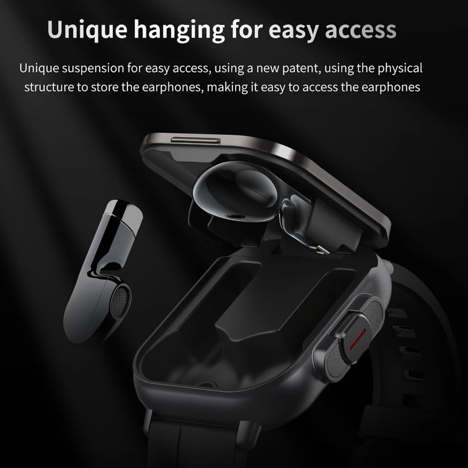 Inteligentny Zegarek ze Słuchawkami, Bezprzewodowy Zestaw Słuchawkowy Smartwatch 2 w 1 z Silikonowym Paskiem i Ekranem o Przekątnej 2,01 Cala, Zegarek z Trackerem Fitness dla IOS