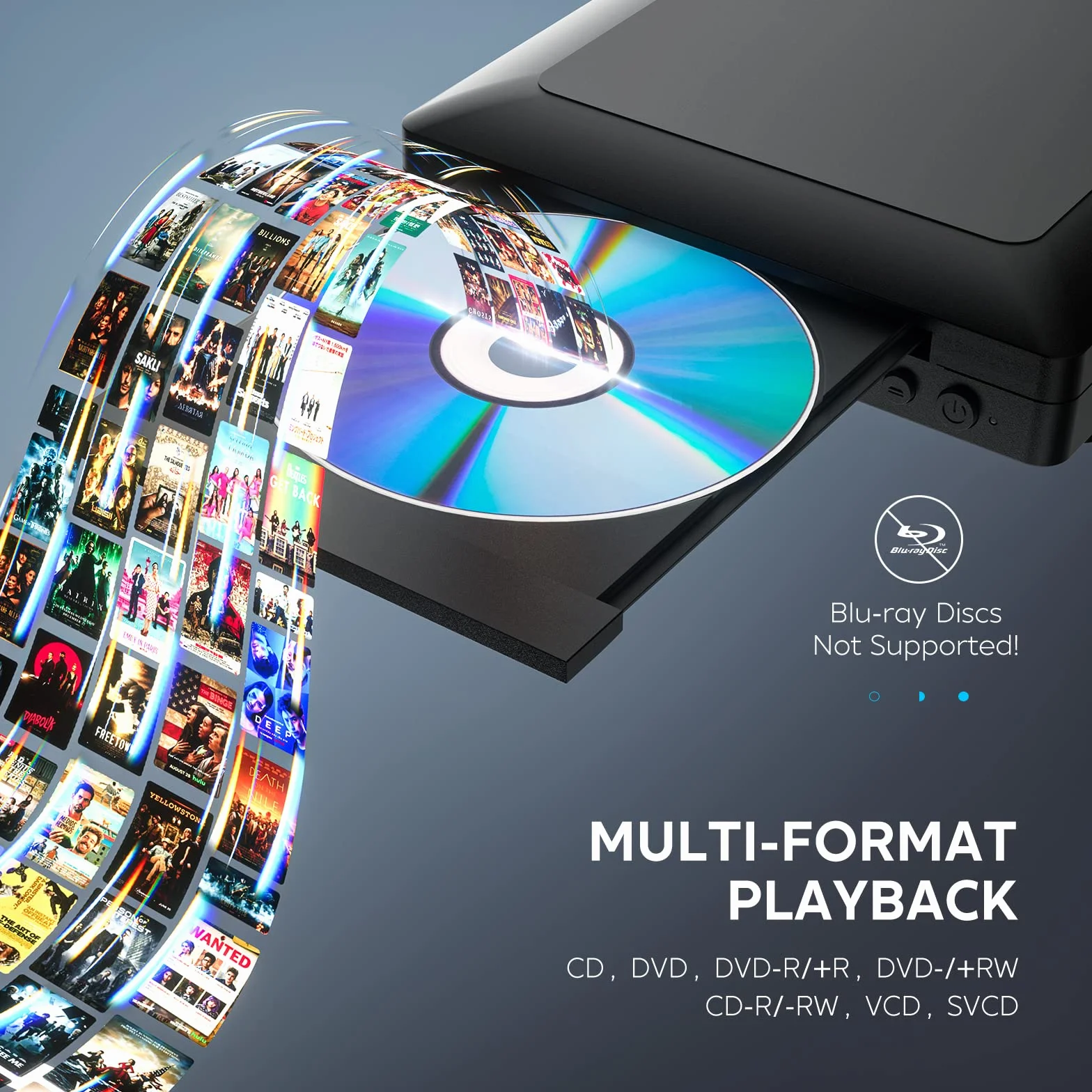Ceihoit Mini odtwarzacz DVD, odtwarzacz CD/DVD do telewizora z wyjściem HDMI/AV, kabel HDMI/AV, obsługa HD 1080P z wbudowanym systemem PAL/NTSC
