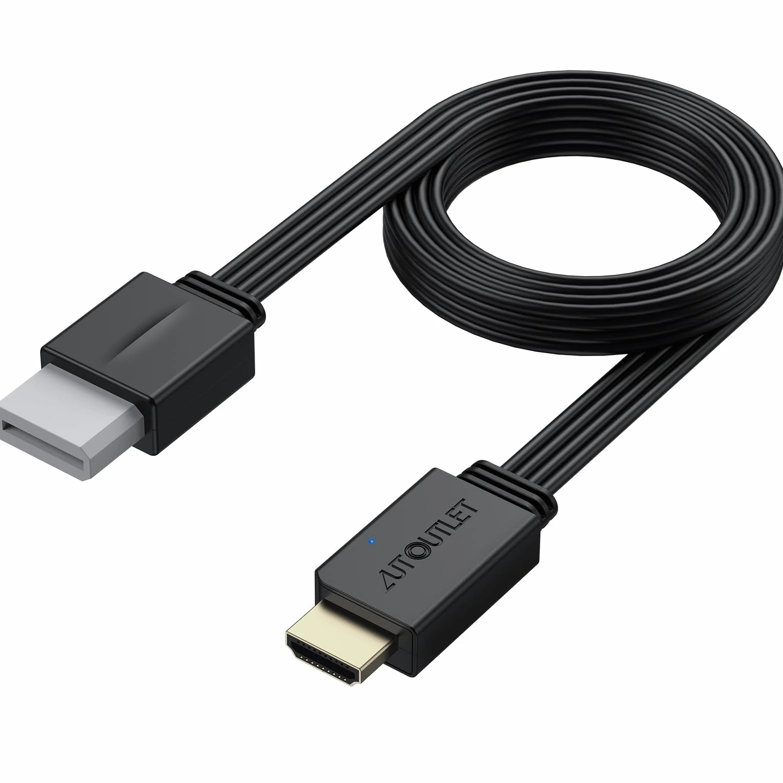 AUTOUTLET Adapter Wii do HDMI, 1080P/720P Konwerter Wii na HDMI, długość kabla 150 cm, obsługuje wszystkie tryby wyświetlania Wii, do telewizora HDTV i monitora, czarny