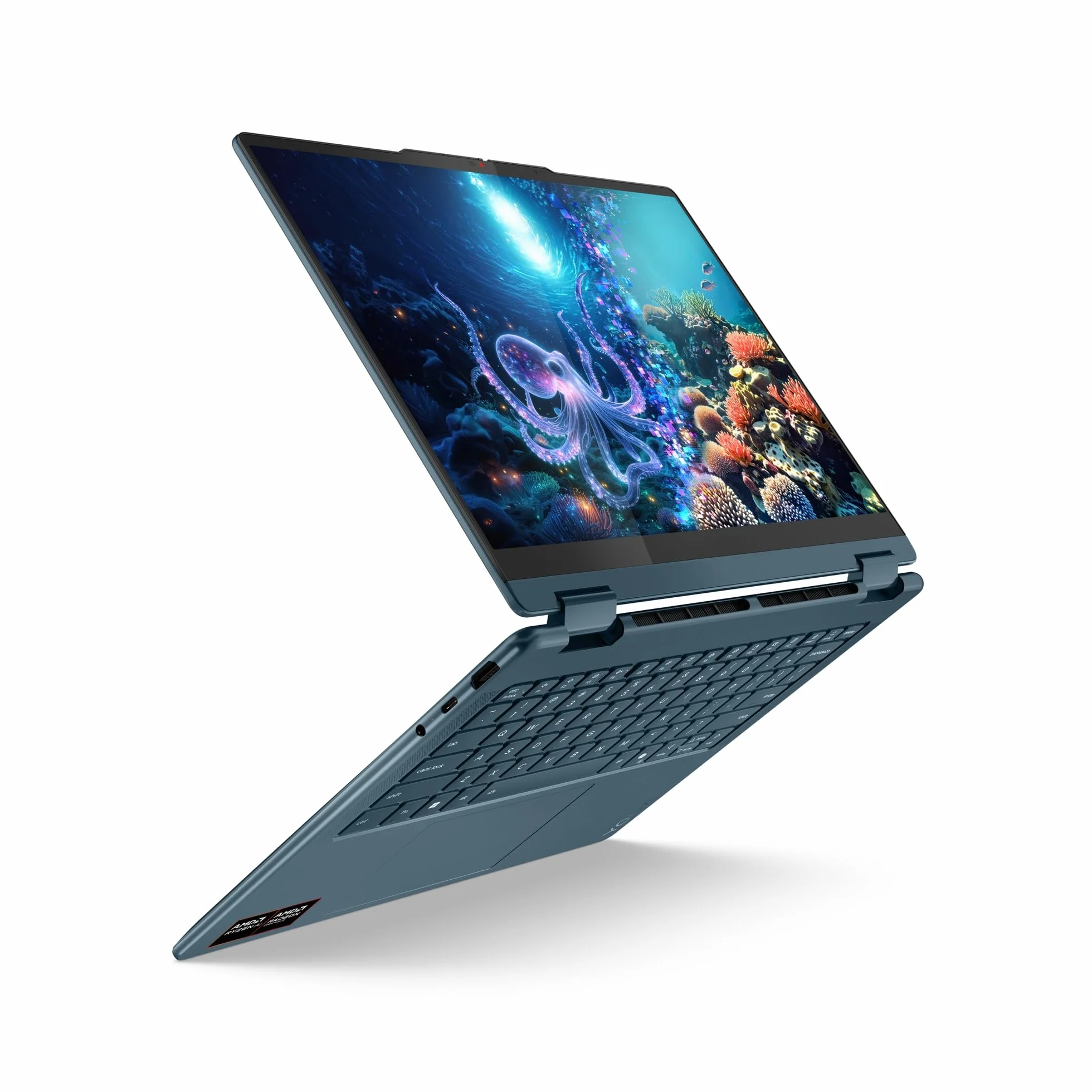 Lenovo Yoga 7 laptop 2 w 1, Copilot+, 14" WUXGA OLED, AMD Ryzen AI 7, 16 GB RAM, 512 GB SSD, AMD Radeon 860M, Win11, QWERTZ, Tidal Teal, 3 miesiące Premium Care, w zestawie etui dostępne wyłącznie w