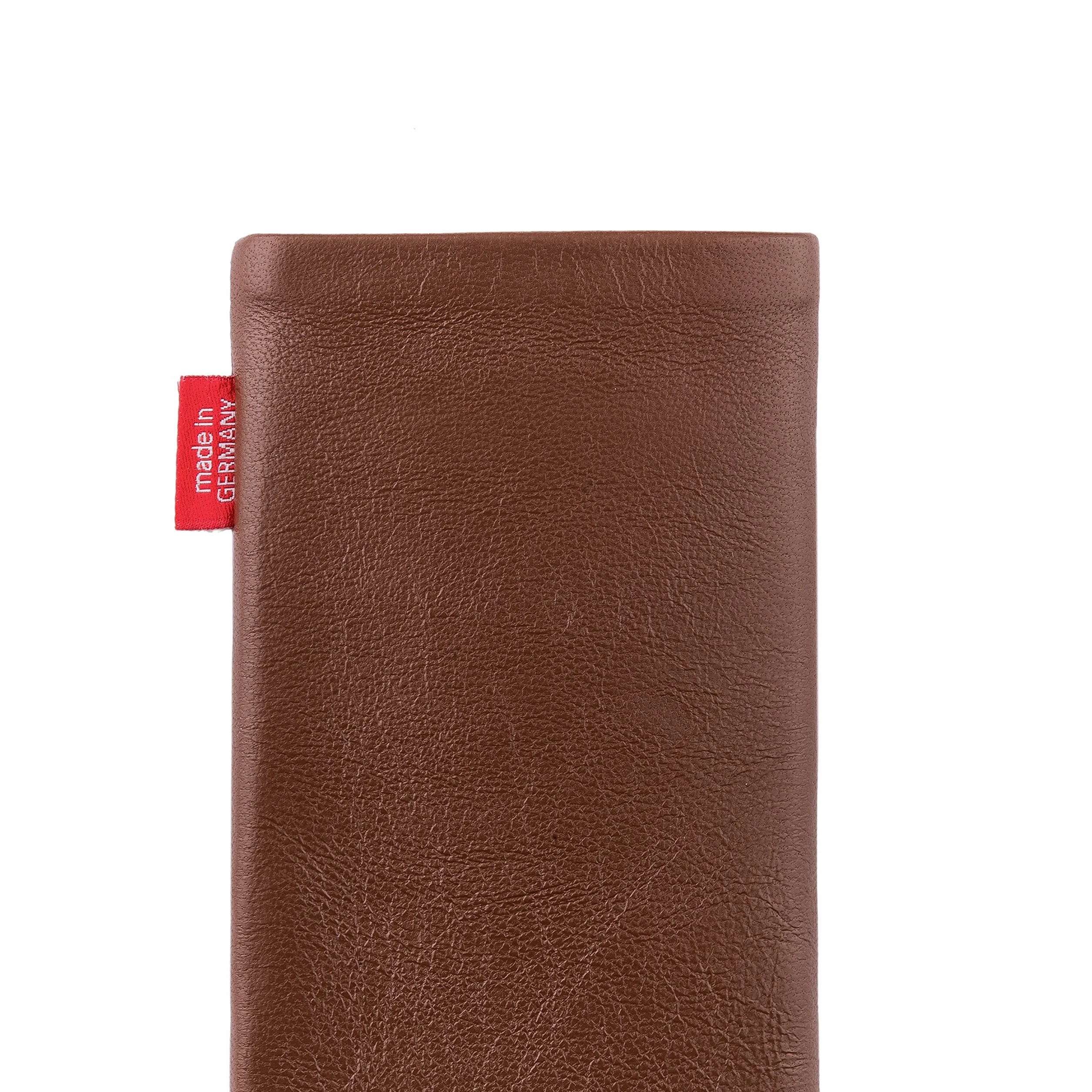 fitBAG Beat Cognac pokrowiec na telefon komórkowy do Onyx Boox Palma 2 pokrowiec z prawdziwej skóry Nappa z wyściółką z mikrofibry | Etui z funkcją czyszczenia | Made in Germany
