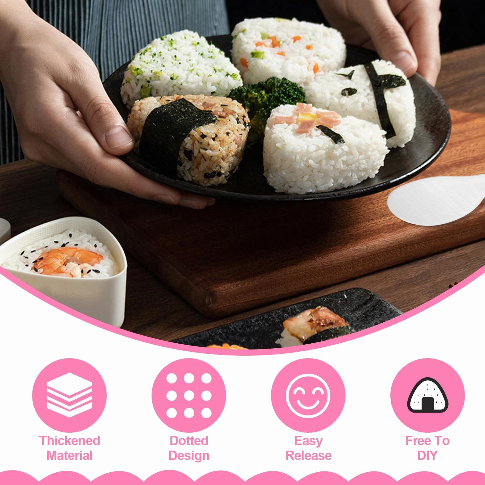 Foremki Onigiri 2 sztuki trójkąt z łyżką do ryżu Sushi Nigiri