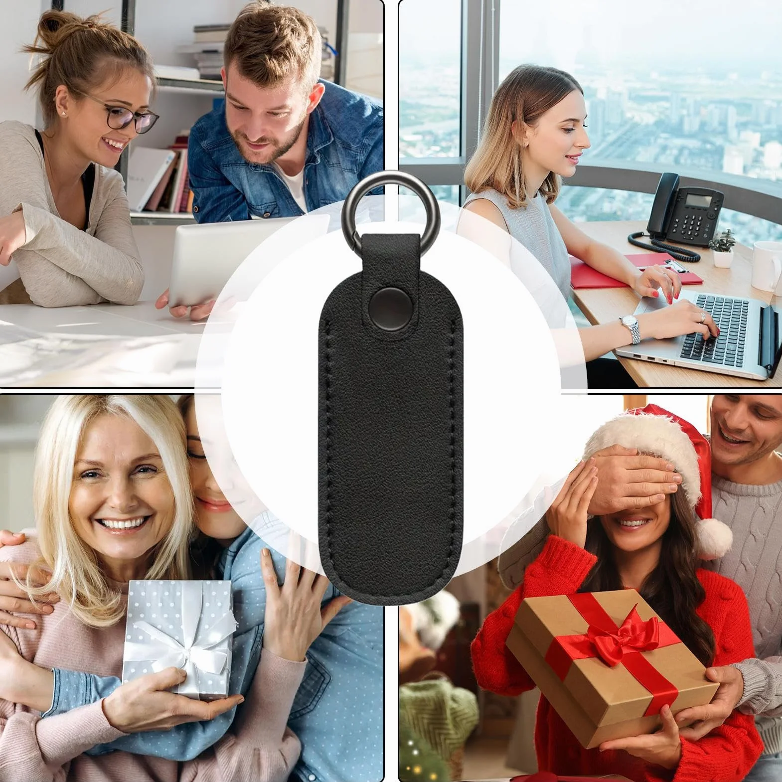 Skórzane etui ochronne na pendrive, breloczek do kluczy, torba do przechowywania dysków flash, etui ochronne na pendrive, etui dla studentów, nauczycieli, 9 x 3,2 cm