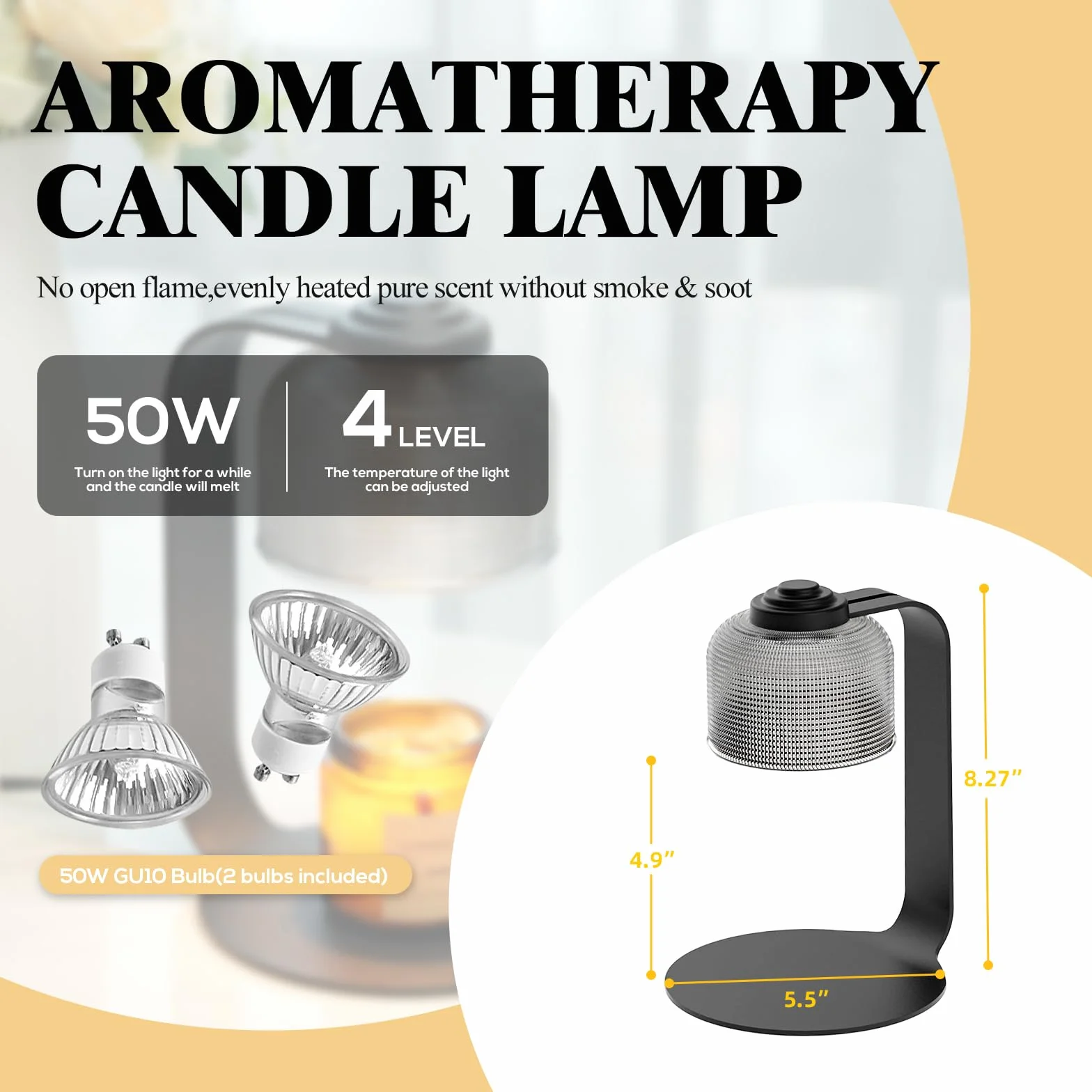 Świeca cieplejsza lampa czarna