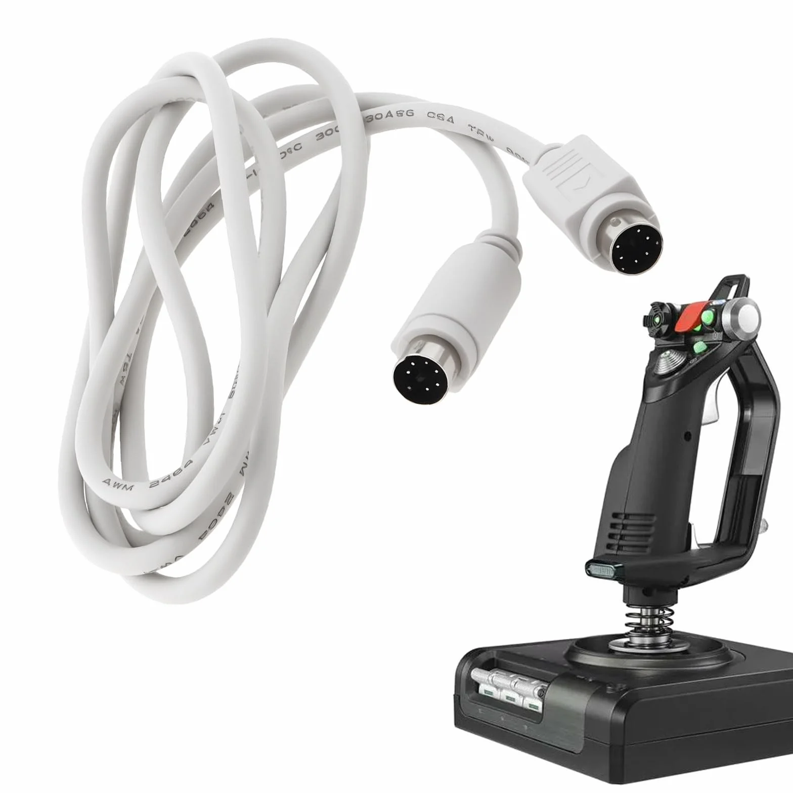 The Lord of the Tools 6-pinowy kabel joysticka DIN 1,5 m, kompatybilny ze zintegrowanym systemem lotu Saitek X52 Pro
