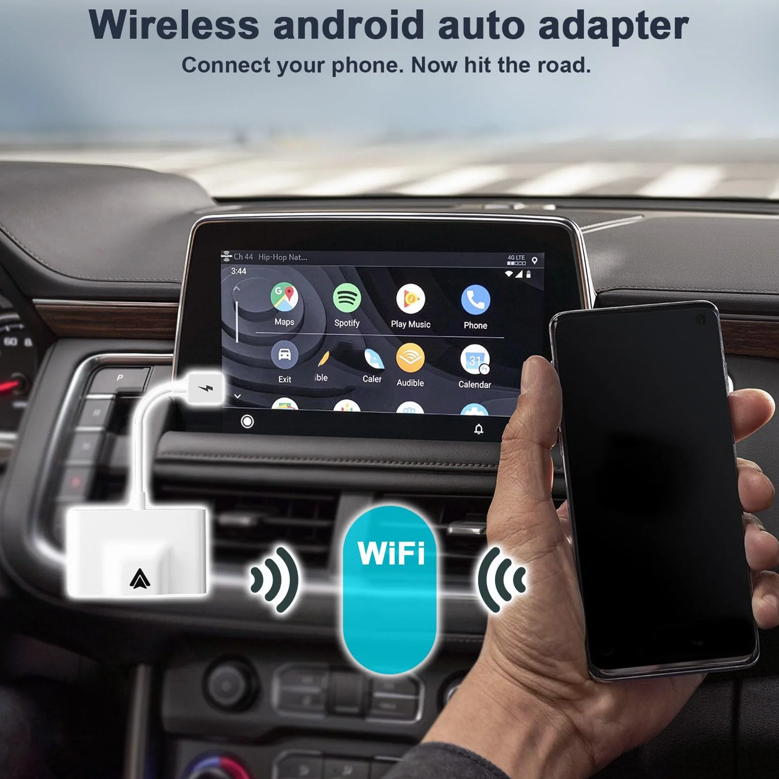 Bezprzewodowy Adapter Samochodowy dla Android Auto, Samochodowy Bezprzewodowy Klucz Samochodowy Typu C Szybkie Połączenie dla Androida, Bezpośredni Adapter USB, Mini Auto