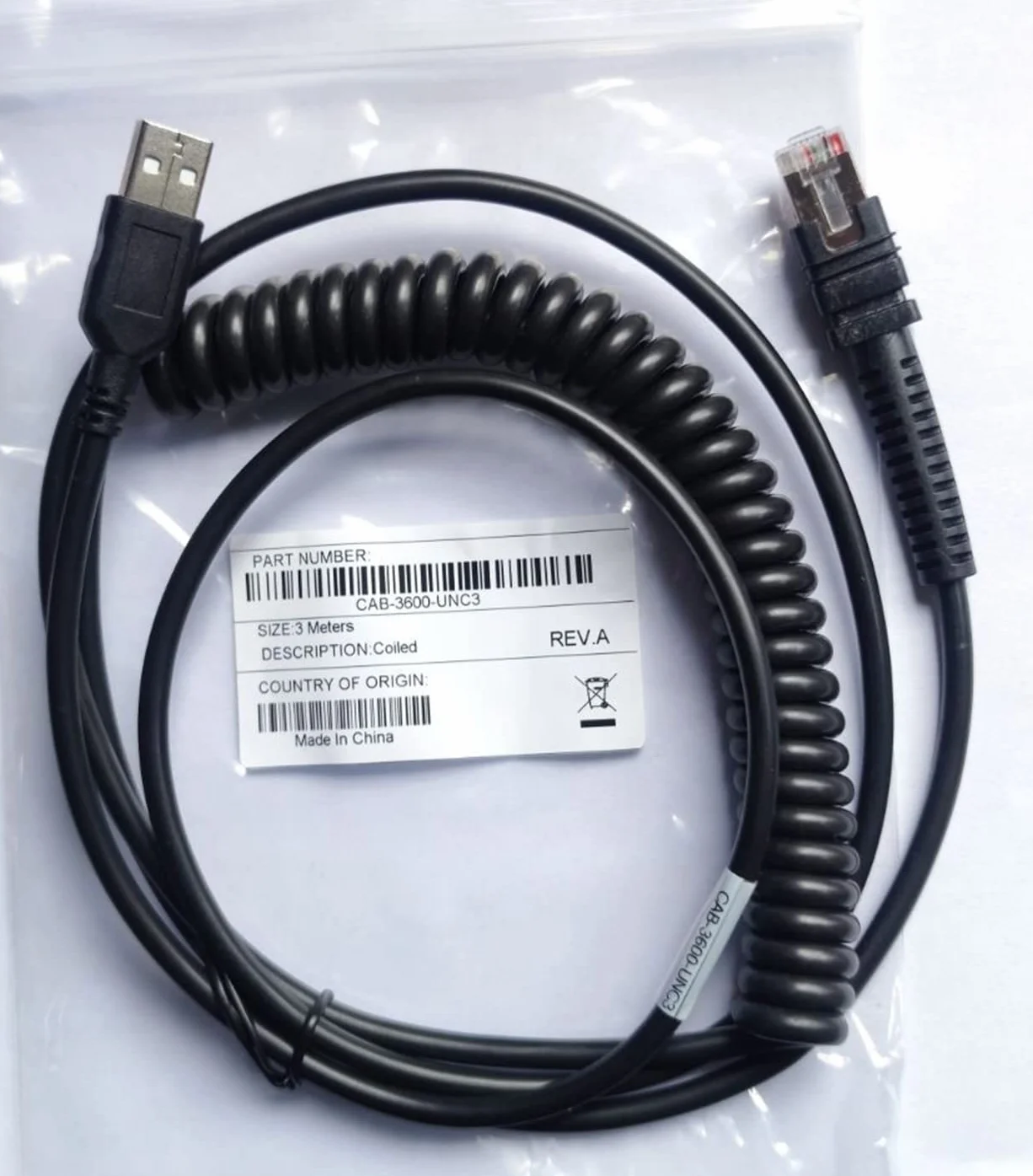 Kabel USB 9FT do czytnika skanera kodów kreskowych Zebra DS3608 DS3678 LI3608 LI3678