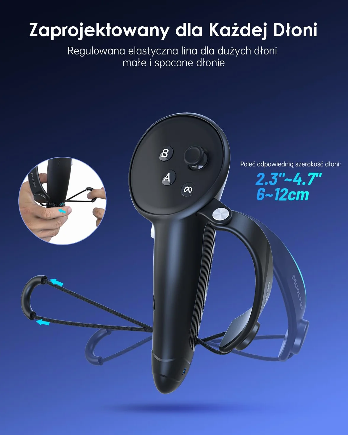 Uchwyty Kontrolera Ładowania Maecker do Quest 3S do Quest 3 Paski Kontrolera z Akumulatorem do Quest 3S/3 Akcesoriów