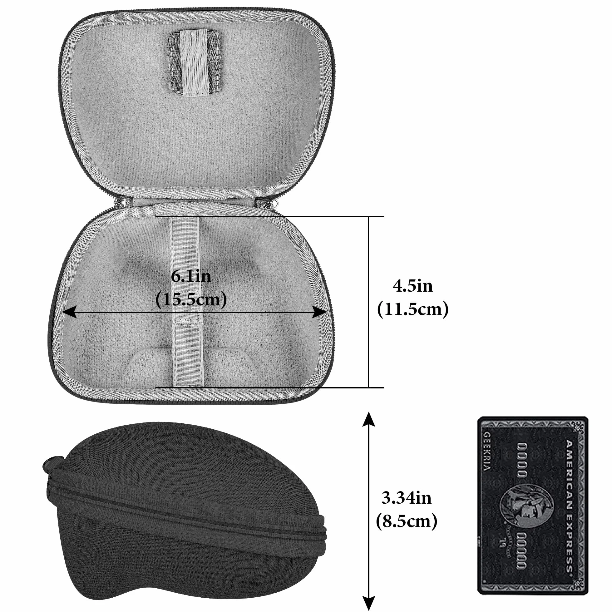 GEEKRIA Etui podróżne na kontroler kompatybilne z 8BitDo Pro 2, Ultimate, 2C, torba do przenoszenia, torba ochronna z wewnętrzną kieszenią siatkową na kabel do ładowania (ciemnoszary)