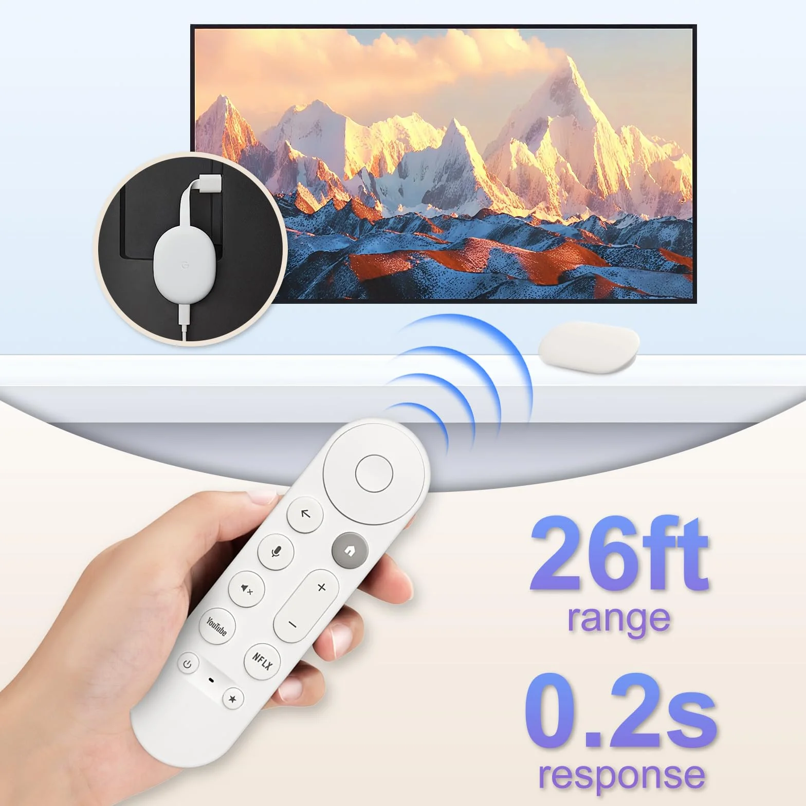 Zdalny pilot głosowy zastępujący pilota Google TV Streamer Remote (4K), uniwersalny dla pilota Chromecast z Google TV Remote (4K/HD)