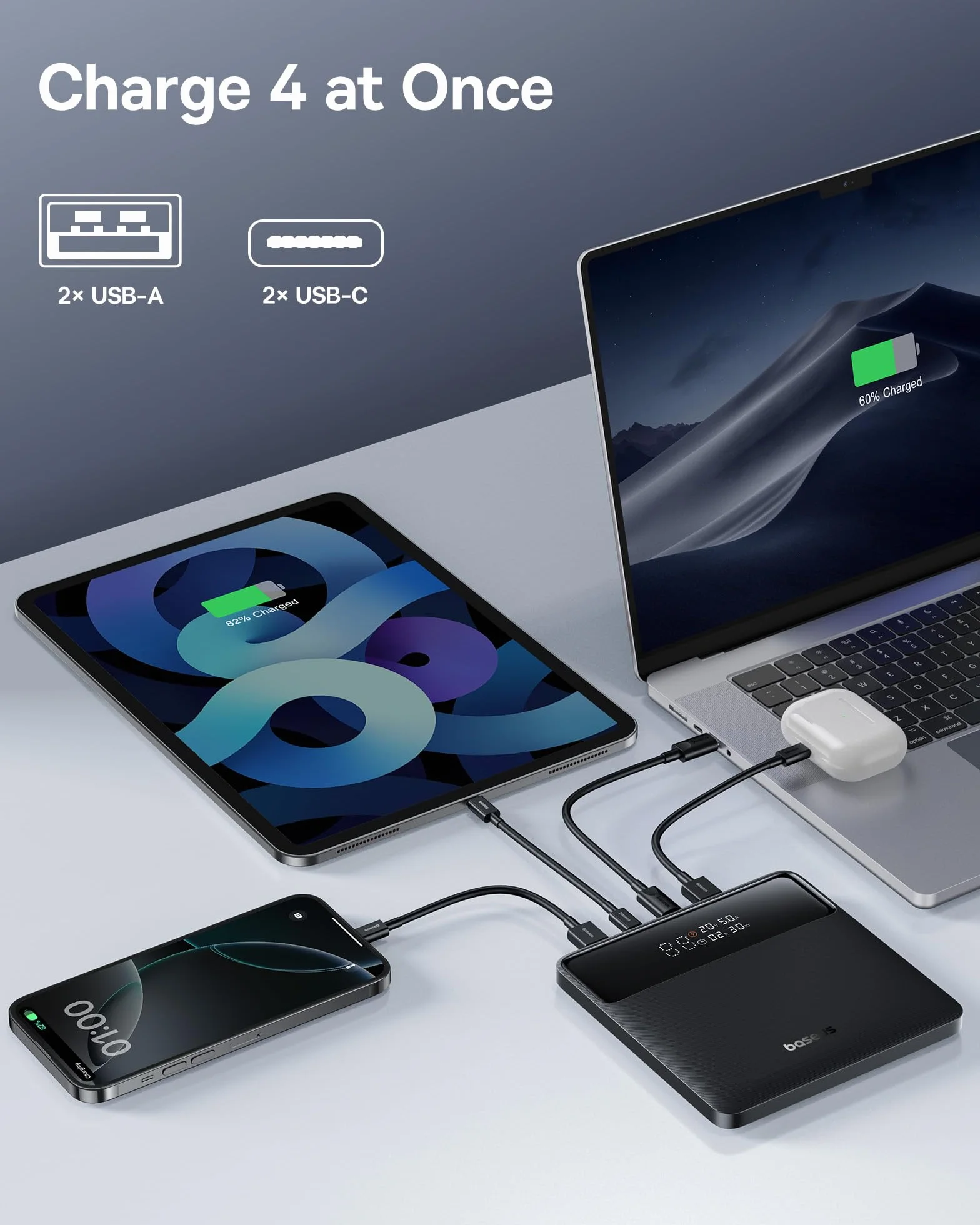 Baseus Blade H1 cyfrowy wyświetlacz power bank 20000 mAh 100 W