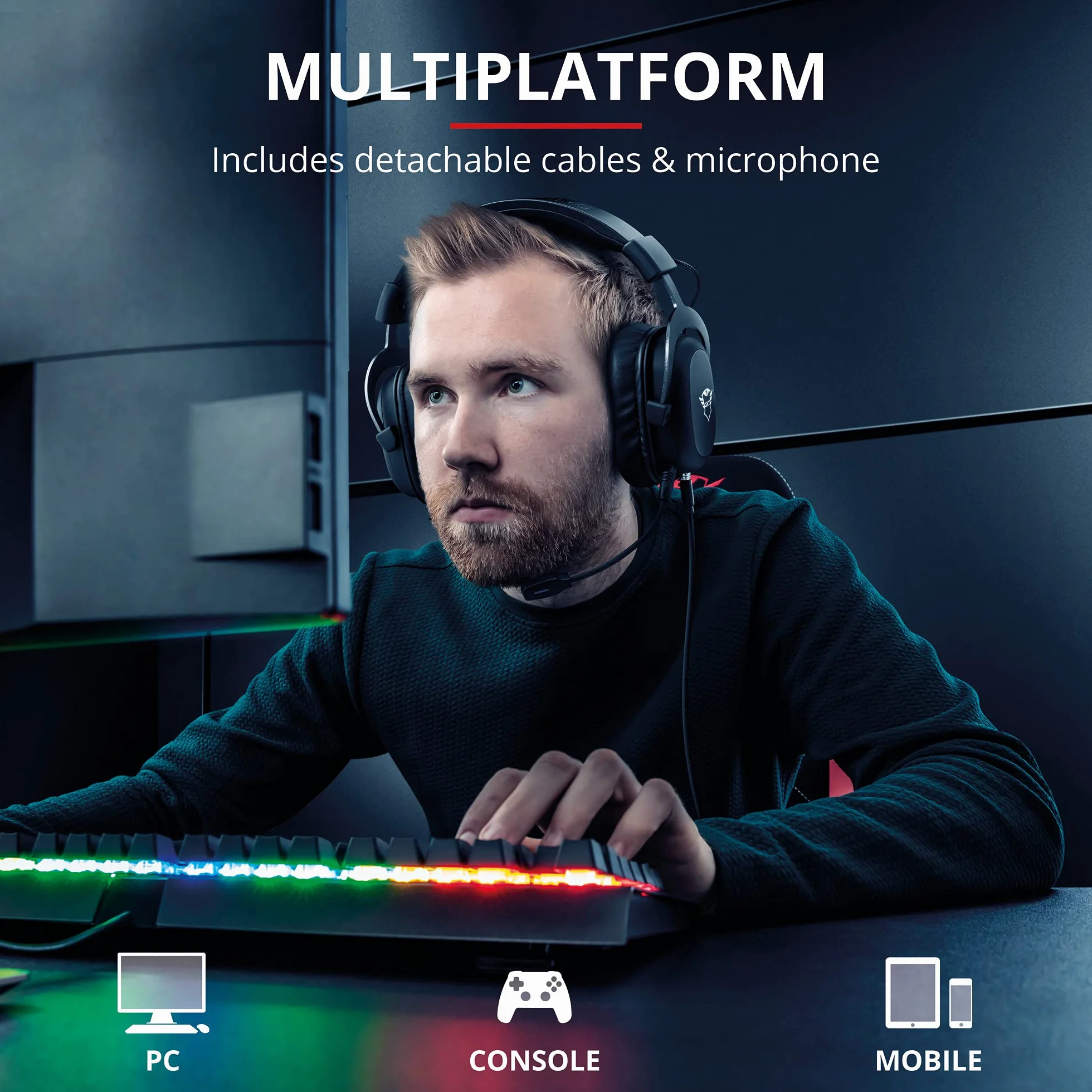 Trust Gaming Headset GXT 414 mit Mikrofon für PS4, PS5, PC, Nintendo Switch, Xbox Series X, Xbox One - Zamak Kabelgebundene Gaming-Kopfhörer mit Einstellbarer Kopfbügel - Schwarz