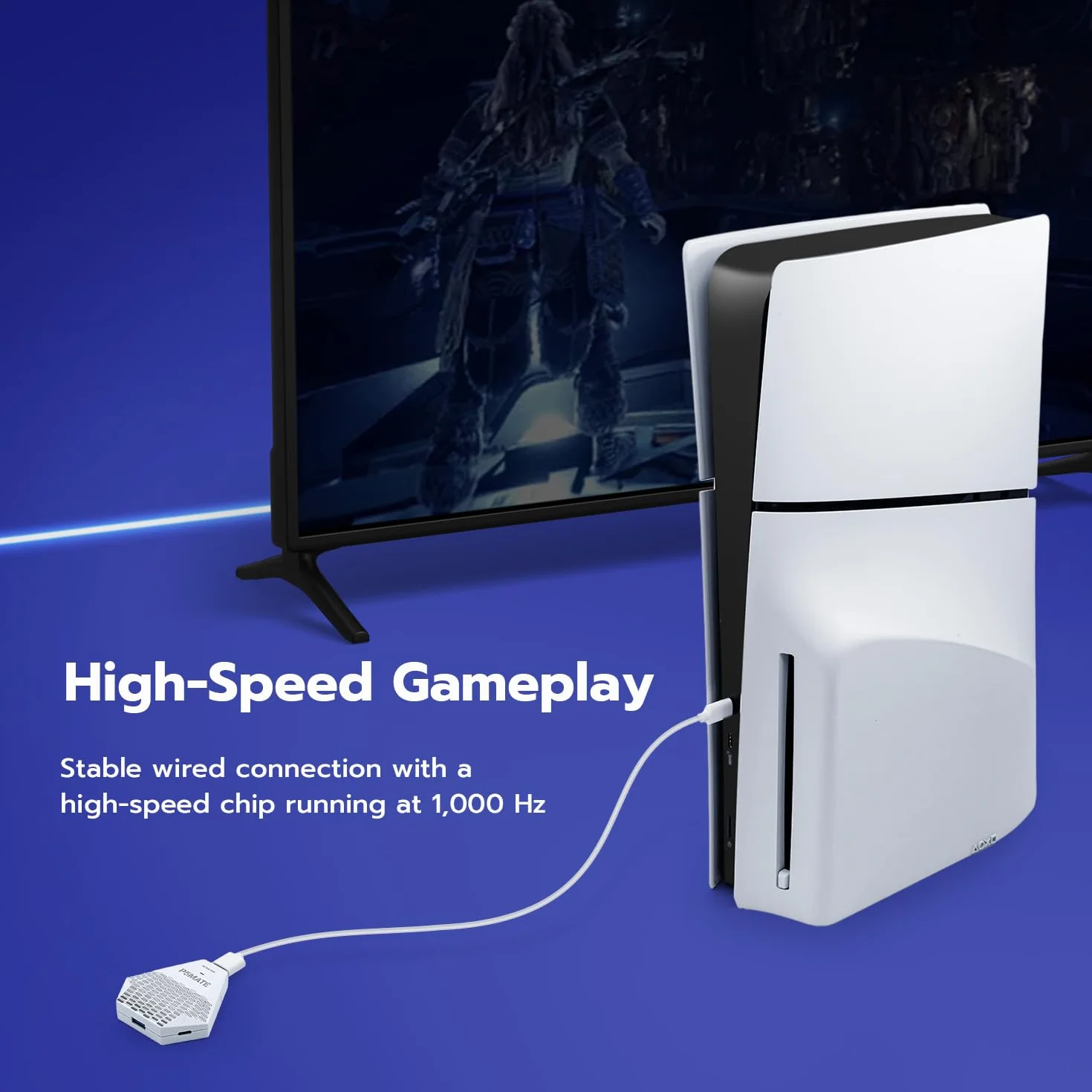 Besavior P5 Mate adapter USB do PS5/PS5 Slim, konwerter gier, niskie opóźnienia, obsługuje wiele kontrolerów
