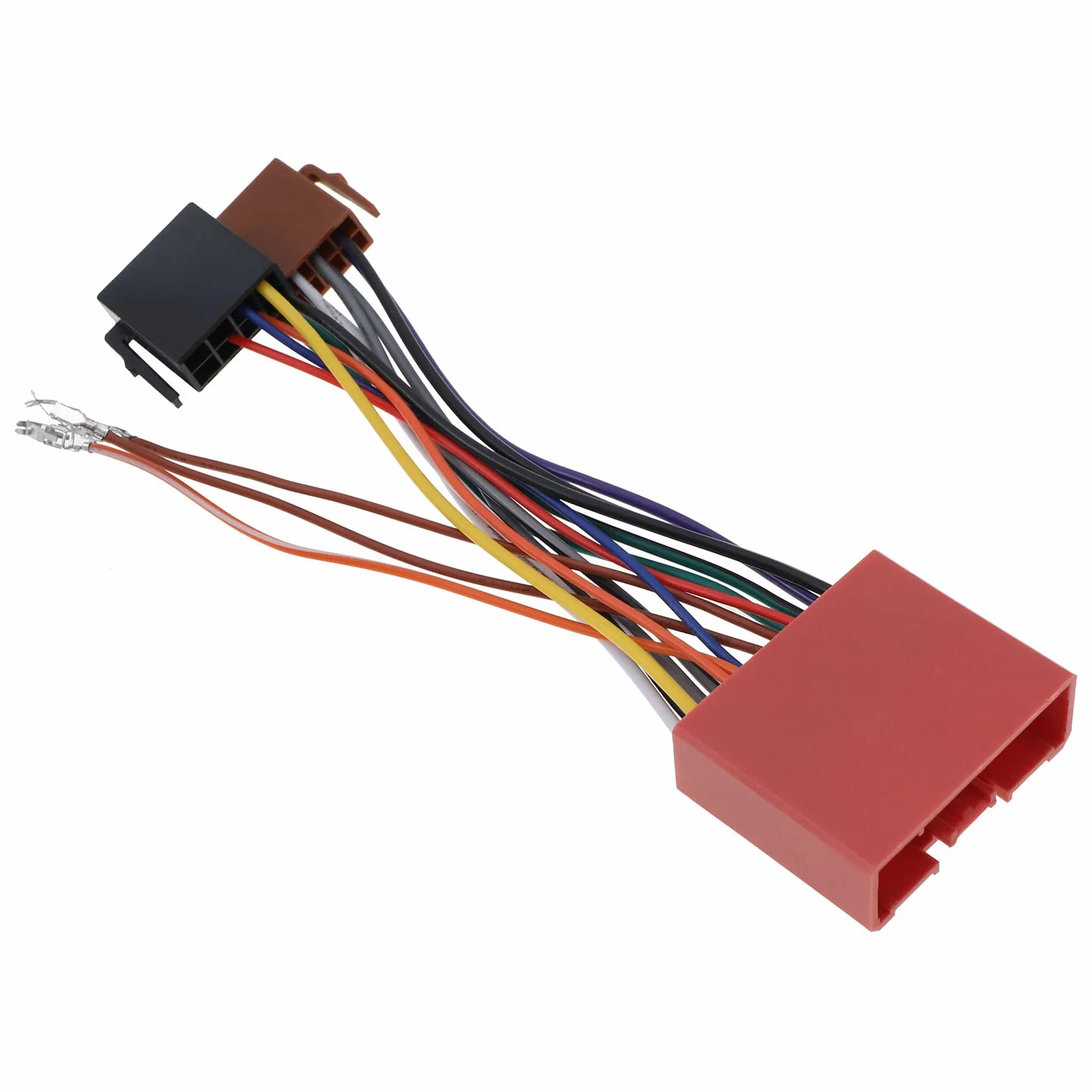 Samochodowe radio stereo ISO zamiennik wiązki przewodów kompatybilny z Mazda 2001 i nowszymi 16-pinowymi wiązkami przewodów ISO adapter złącza 19 cm