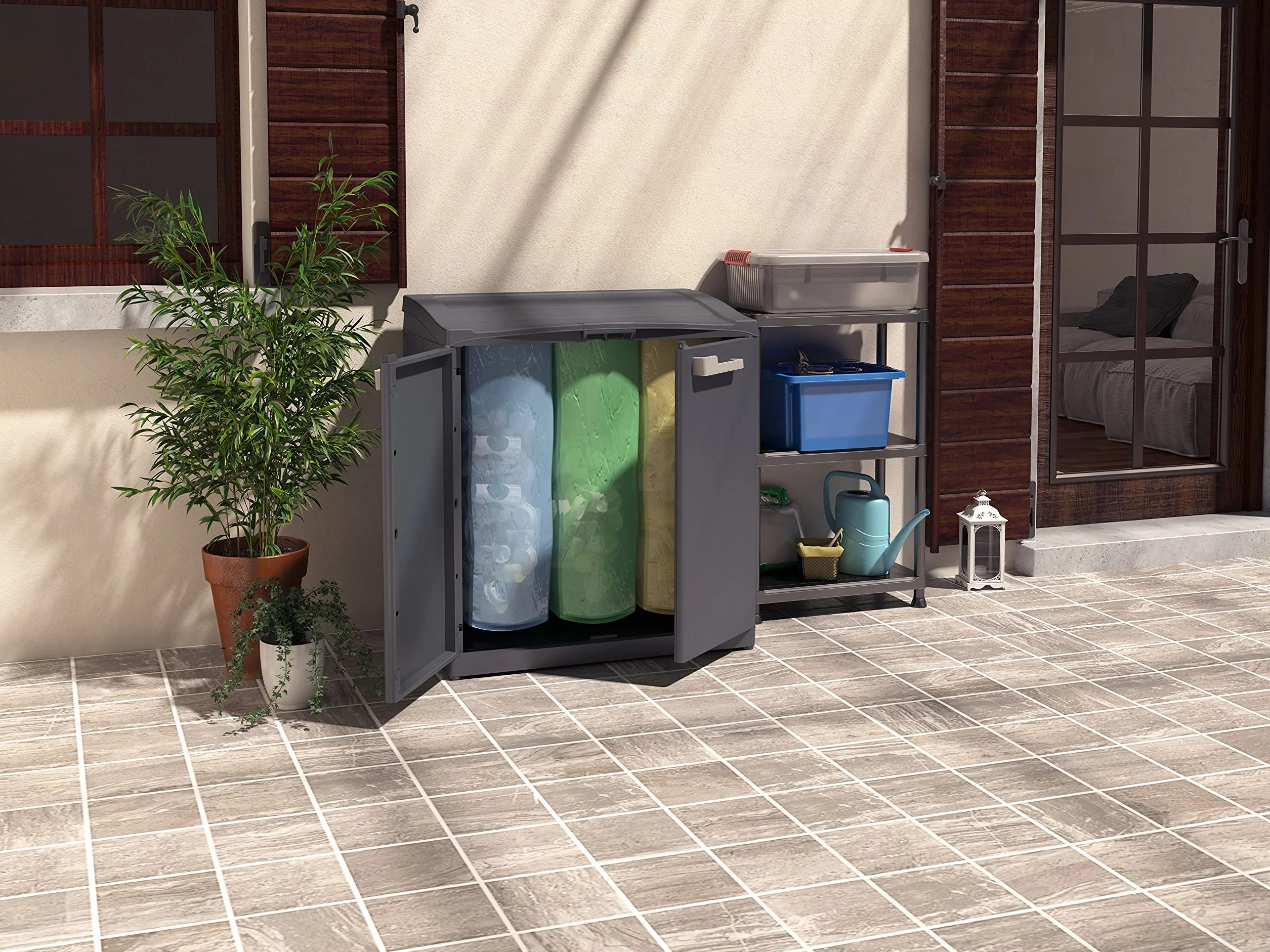 Kis szafka z tworzywa sztucznego "Moby recycling", 1 sztuka, antracytowo-szara, 9961200 0708 02