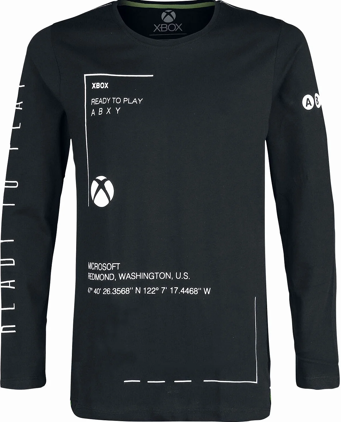 Xbox Męska koszula z długim rękawem, czarna, XXL, 100% bawełna, regularna