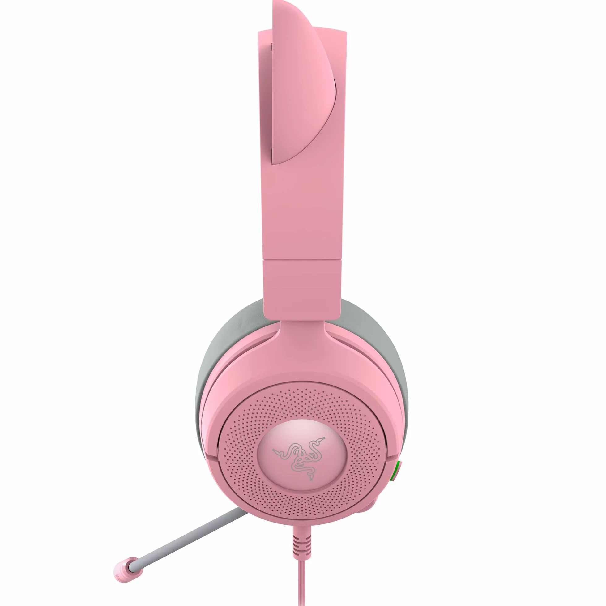 Razer Kraken Kitty V3 X - przewodowy zestaw słuchawkowy Kitty do gier - kultowe uszy Kitty - lekki, waży tylko 270g - mikrofon HyperClear Cardioid - przetworniki TriForce 40mm | Quartz