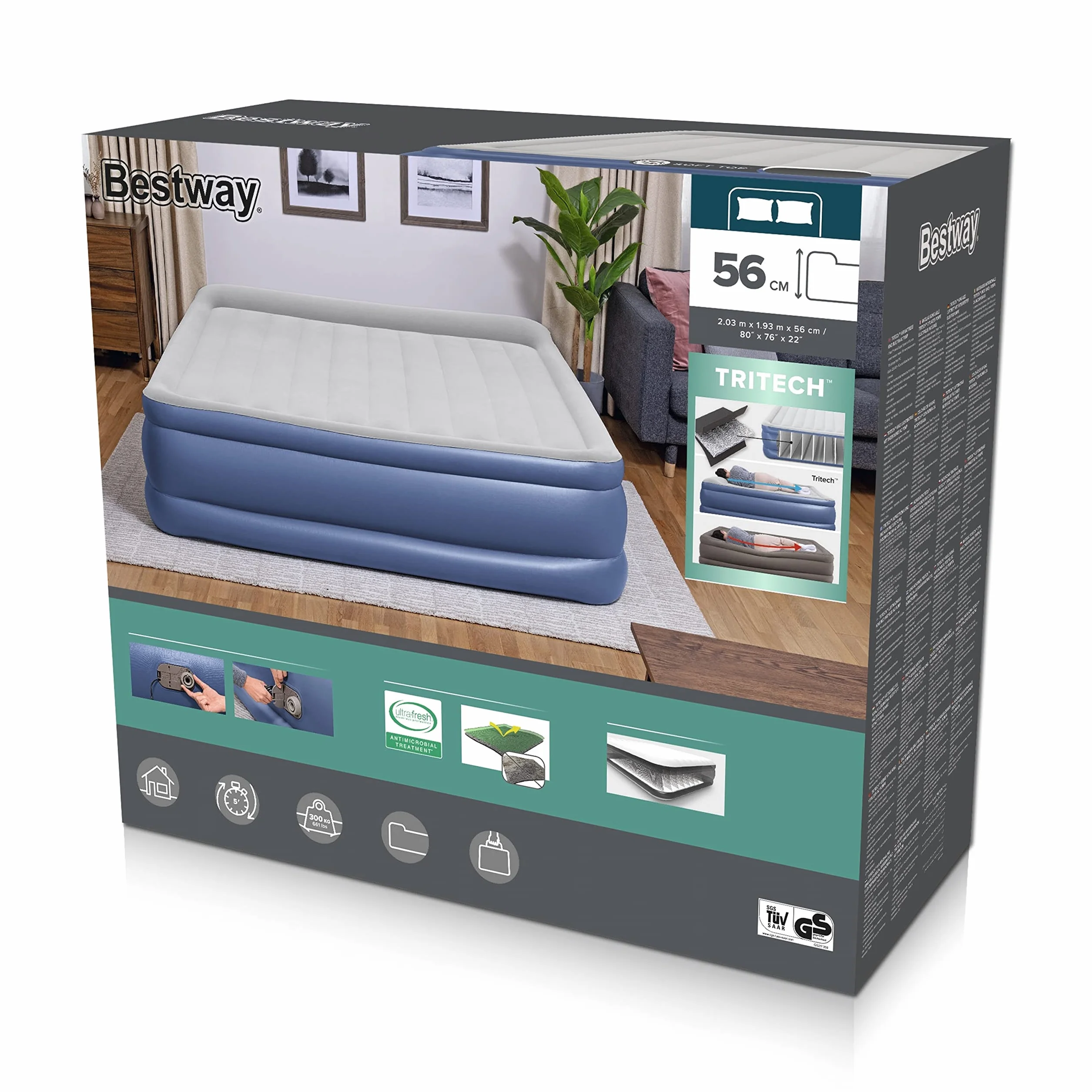 Dmuchane łóżko Bestway 203 x 193 x 56 cm