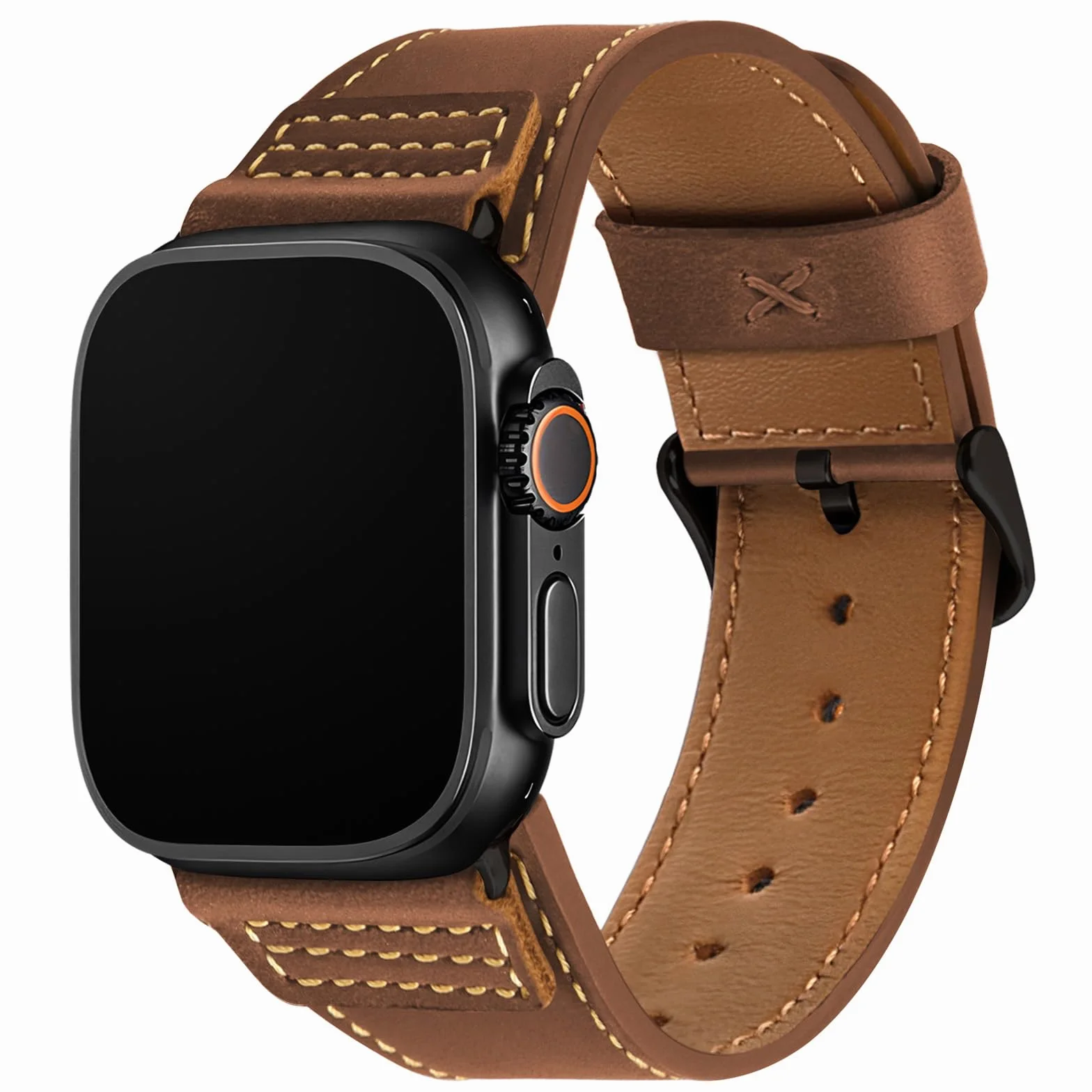 Wristitani Pasek z prawdziwej skóry w stylu vintage, kompatybilny z Apple Watch 44 mm, 45 mm, 46 mm, 42 mm, 49 mm, 41 mm, 40 mm, 38 mm, zapasowy pasek dla kobiet i mężczyzn do iWatch Ultra 2/3, Series