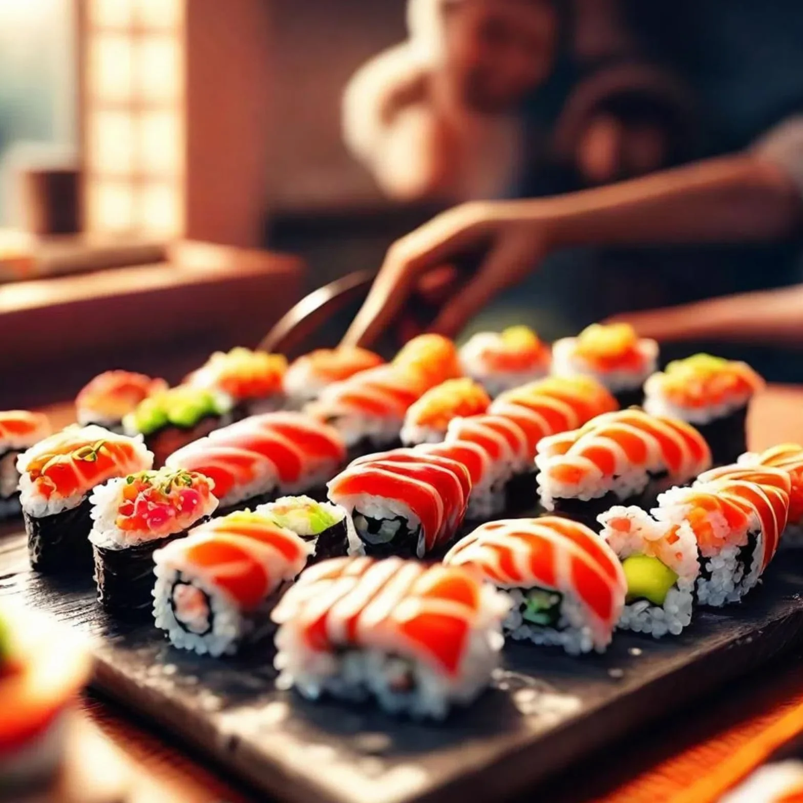 Zestaw do robienia sushi, kompletny 22-częściowy profesjonalny zestaw do robienia sushi z wałkiem do sushi, formą Onigiri, bambusowymi matami do sushi, wiosłem do ryżu, nożem do sushi, naczyniami do