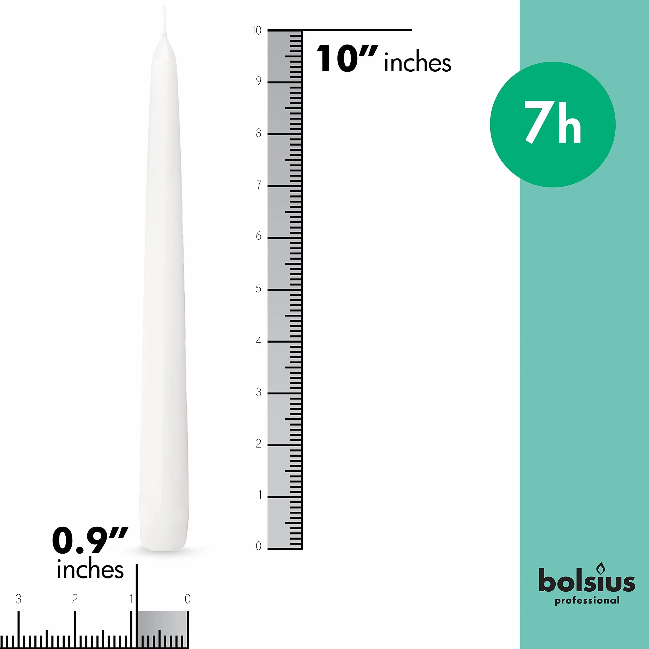 "Bolsius 103400335502 świeca stożkowa, 25 cm, biała (100 sztuk)