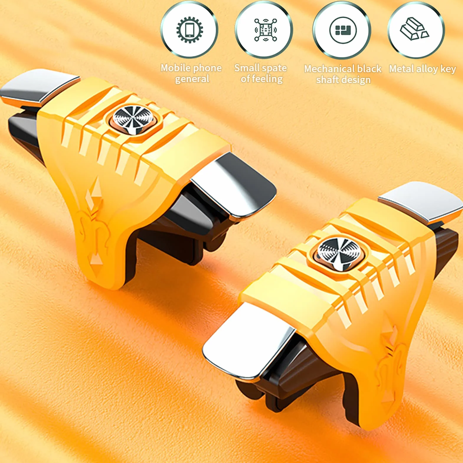8 Szt. PUBG Mobile Game Controller Trigger, Kontrolery Gier do Telefonów Komórkowych Trigger Sensitive F01 Controller Joystick Button dla PUBG/Zasady Przetrwania/ (Żółty)