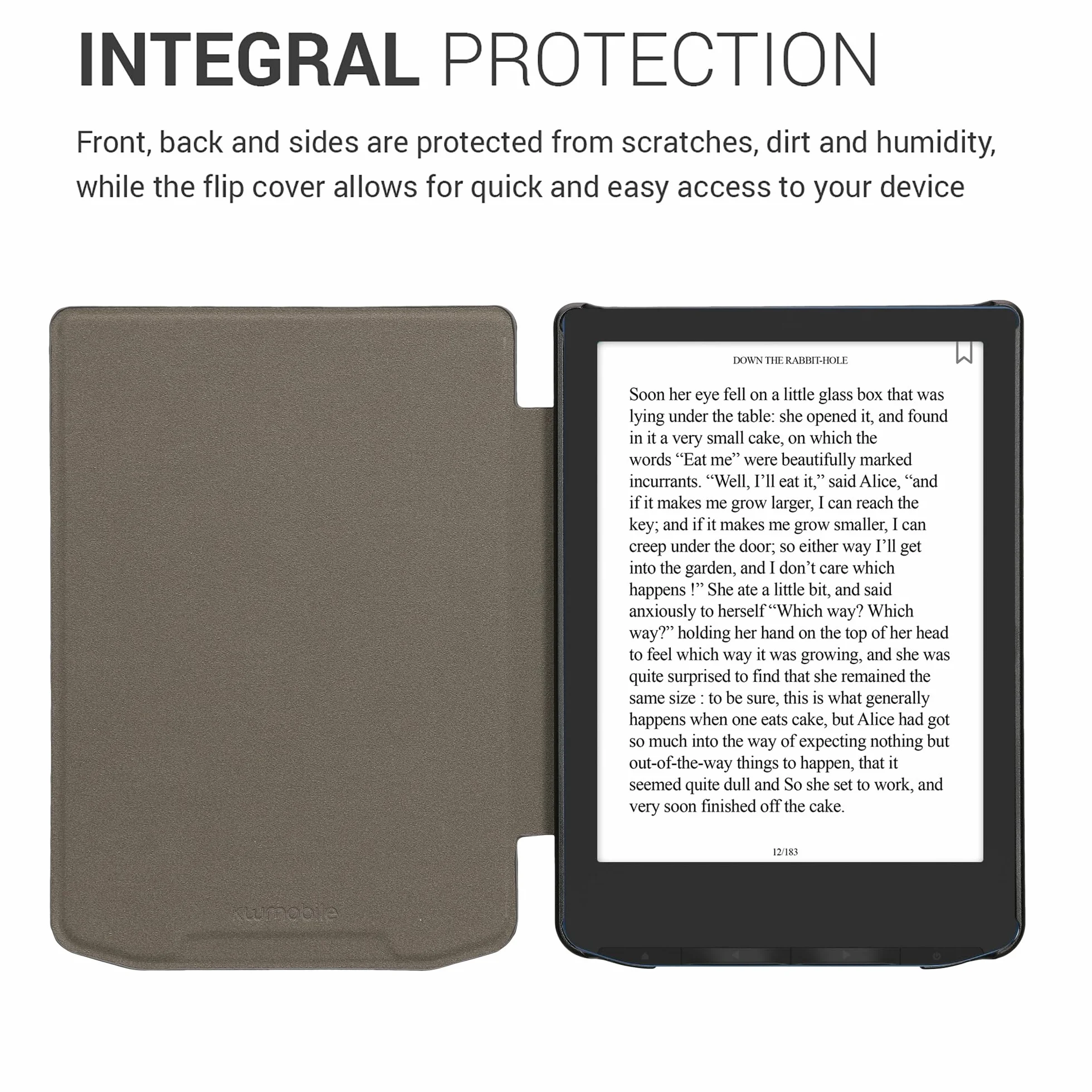 kwmobile Etui kompatybilne z Pocketbook Verse/Verse Lite/Verse Pro/Color/Vivlio Light/Light HD - materiał eReader etui ochronne Cover Case - ciemnoszare