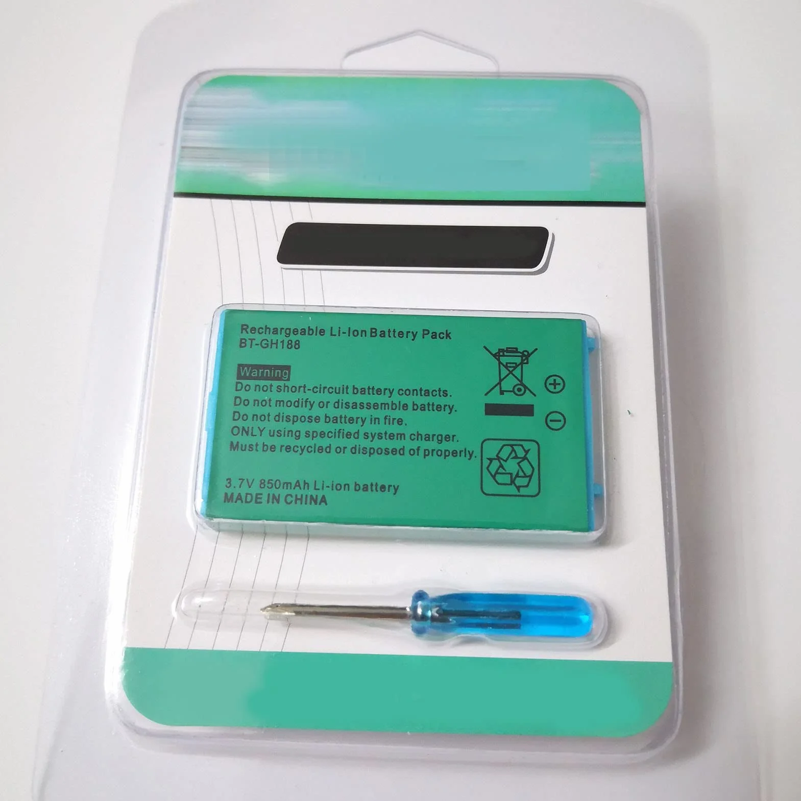 Wymiana akumulatora litowo-jonowego 3,7 V 850 mAh z wkrętakiem do GBA SP Game Boy Advance SP