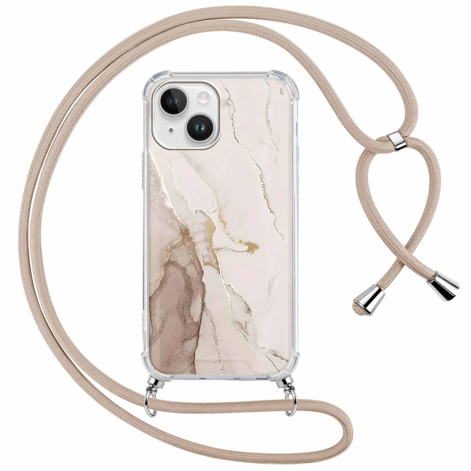 Yoedge Etui z paskiem na iPhone 15 6,1" Etui z paskiem, przezroczne, estetyczne wzór marmurowy, etui dla dziewczyn z sznureczkiem do zawieszenia, miękkie etui z silikonu TPU + PC, odporne na uderzenia