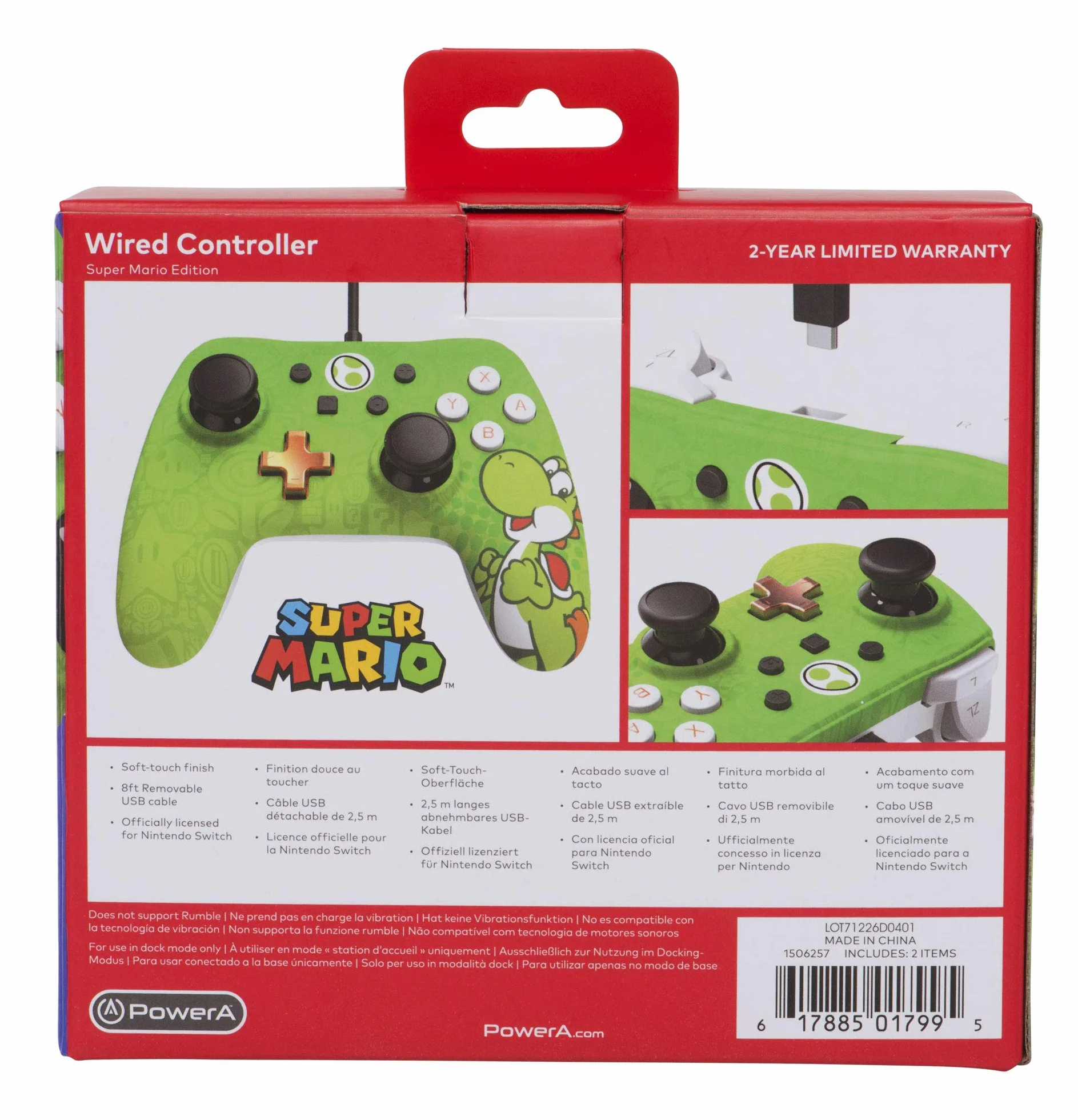 Kontroler przewodowy PowerA do Nintendo Switch - Yoshi, Gamepad, kontroler gier, kontroler przewodowy, oficjalna licencja