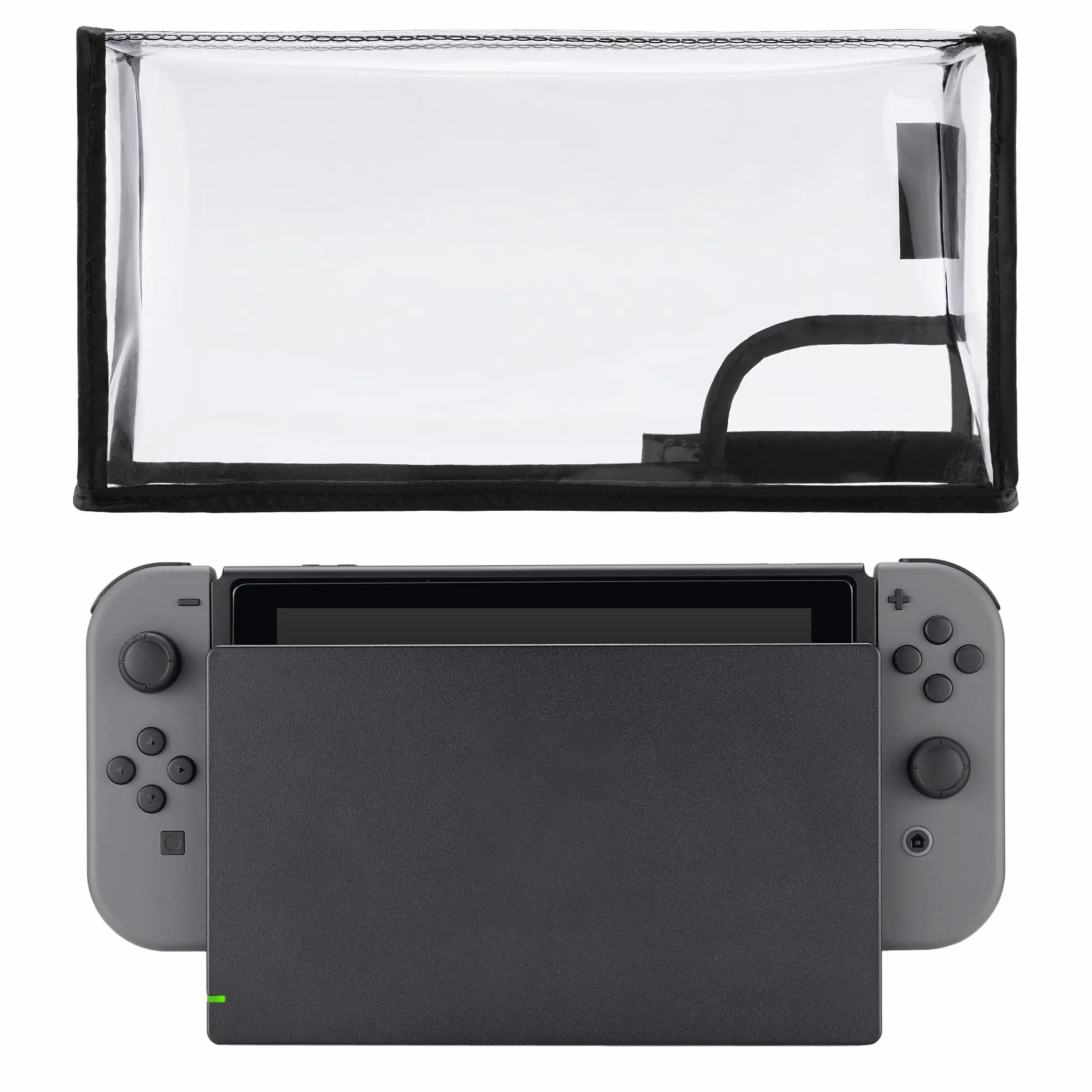 PlayVital Osłona Przeciwpyłowa do Switch,Miękka Podszewka Pokrowiec przeciwpyłowy do Switch OLED,Wodoodporny Pokrowiec Ochronny do Switch&Switch OLED Stacja Dokująca do Ładowania-Przezroczysty