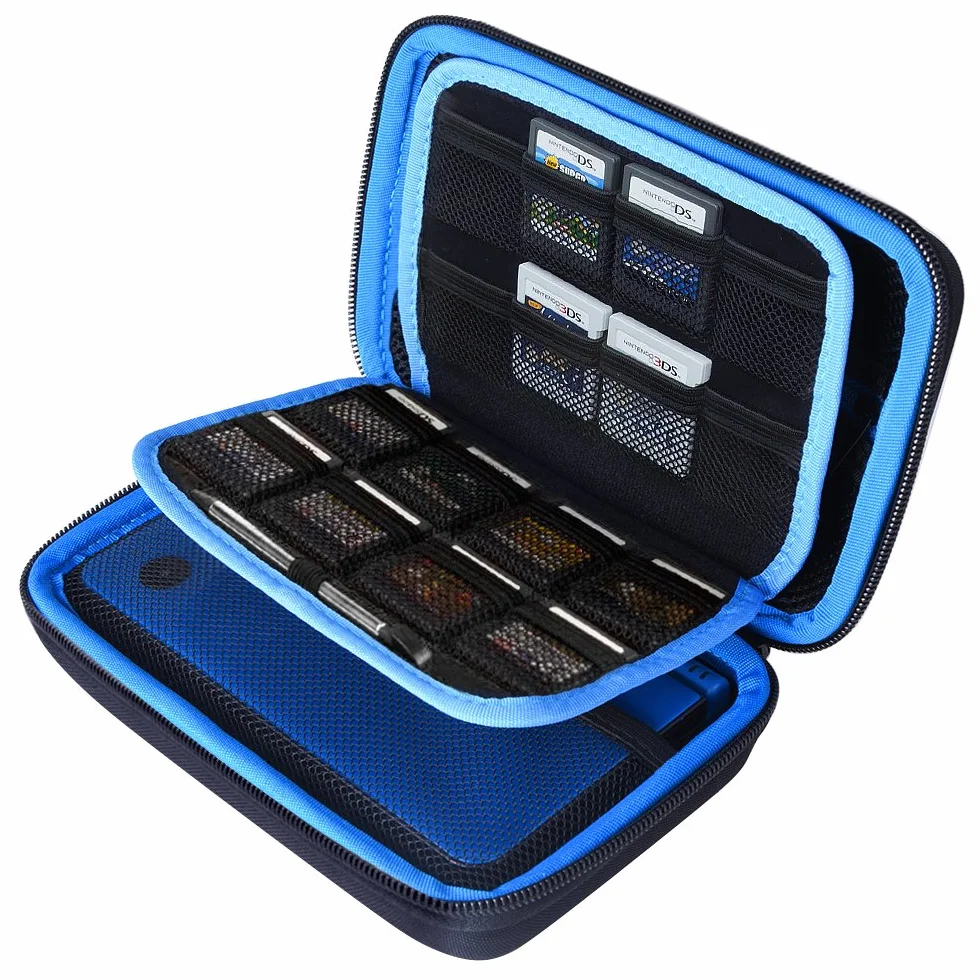 AUSTOR Twarda torba do przenoszenia do nowego 3DS XL czarna/niebieska, niebieski
