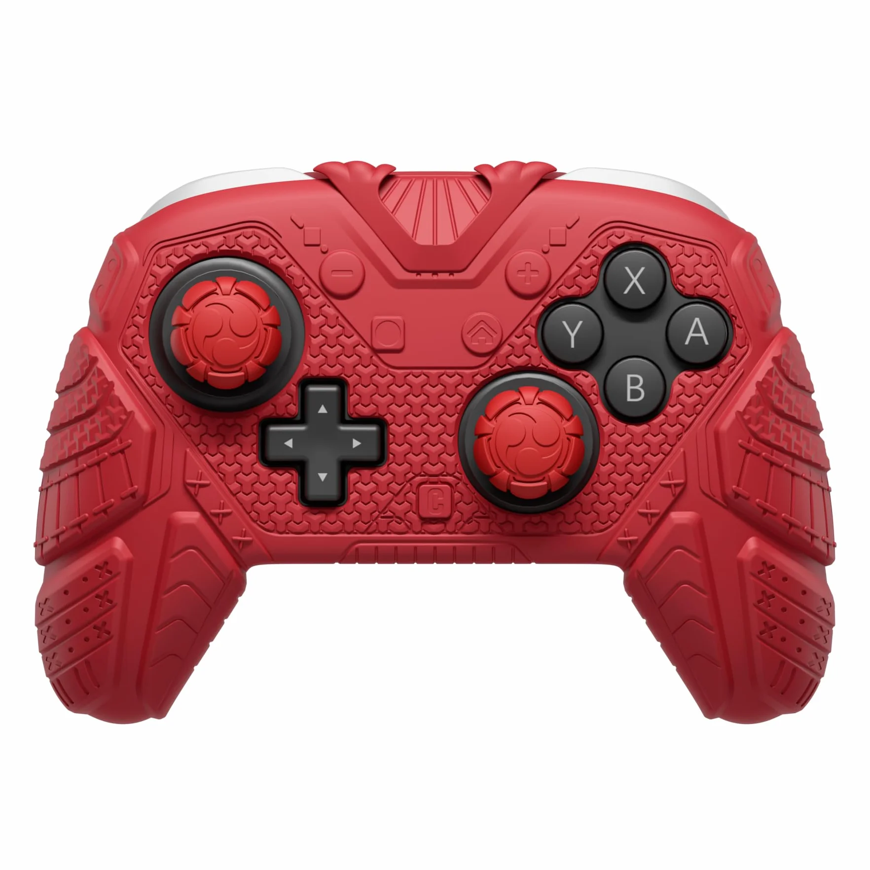 PlayVital Silikonowa Obudowa do Switch 2 Pro Kontrolera, Etui Ochronne do Switch 2 Pro,Antypoślizgowa Nakładka z Tylnymi Przyciskami & Nakładkami na Gałki & Naklejkami-Czerwony